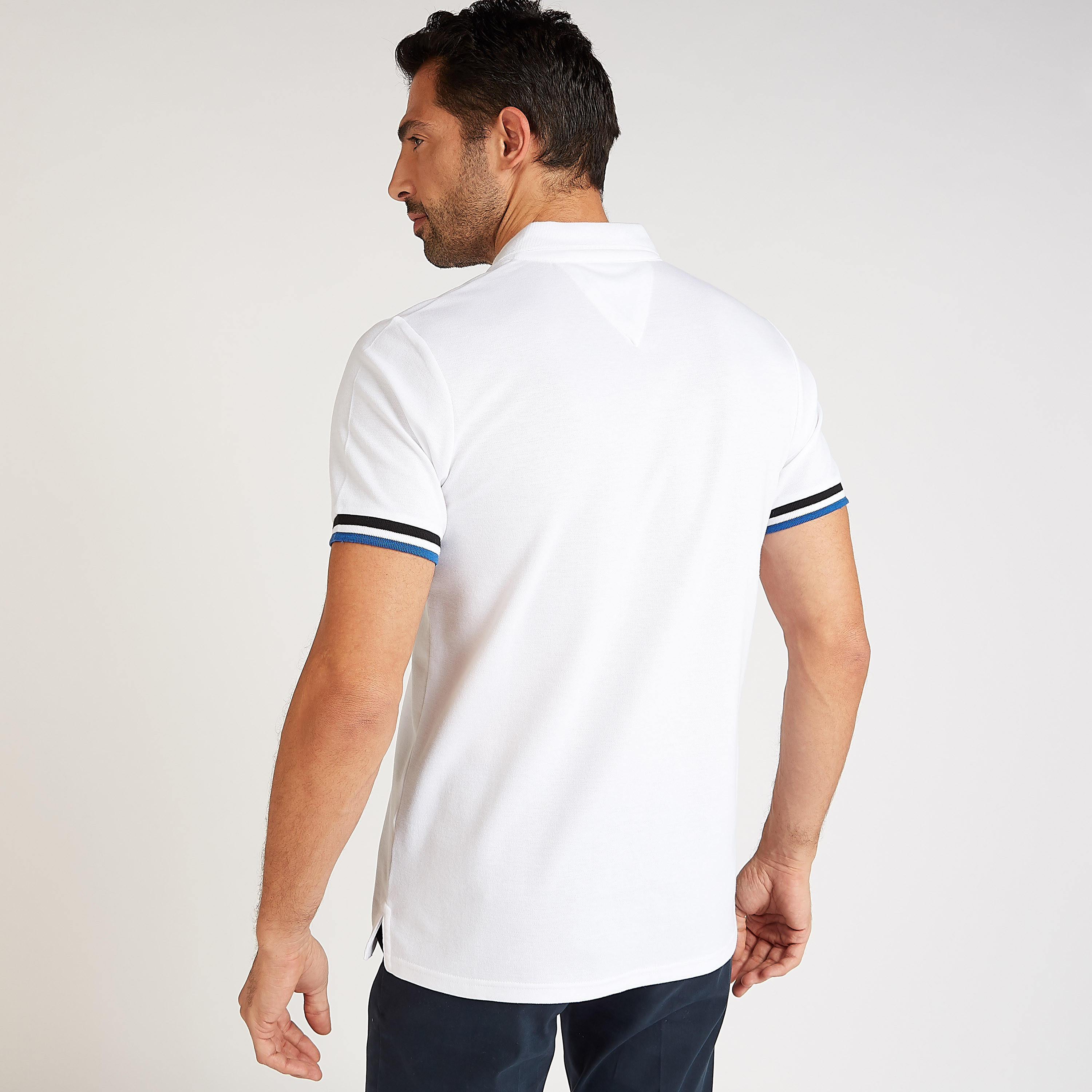 Textured Polo T-shirt with Short Sleeves-men-clothing-tshirtsandpolos-polos-image-4