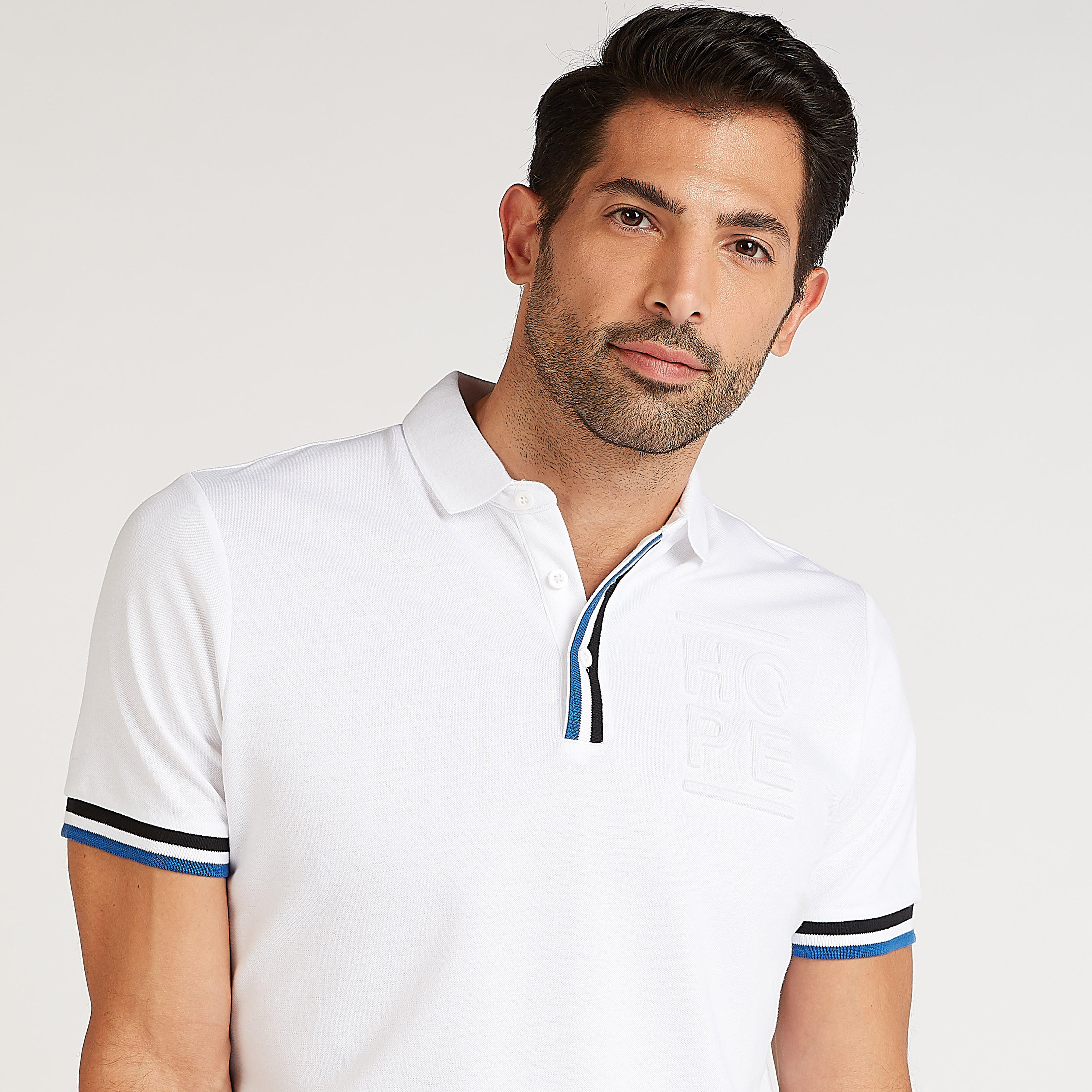 Textured Polo T-shirt with Short Sleeves-men-clothing-tshirtsandpolos-polos-image-5