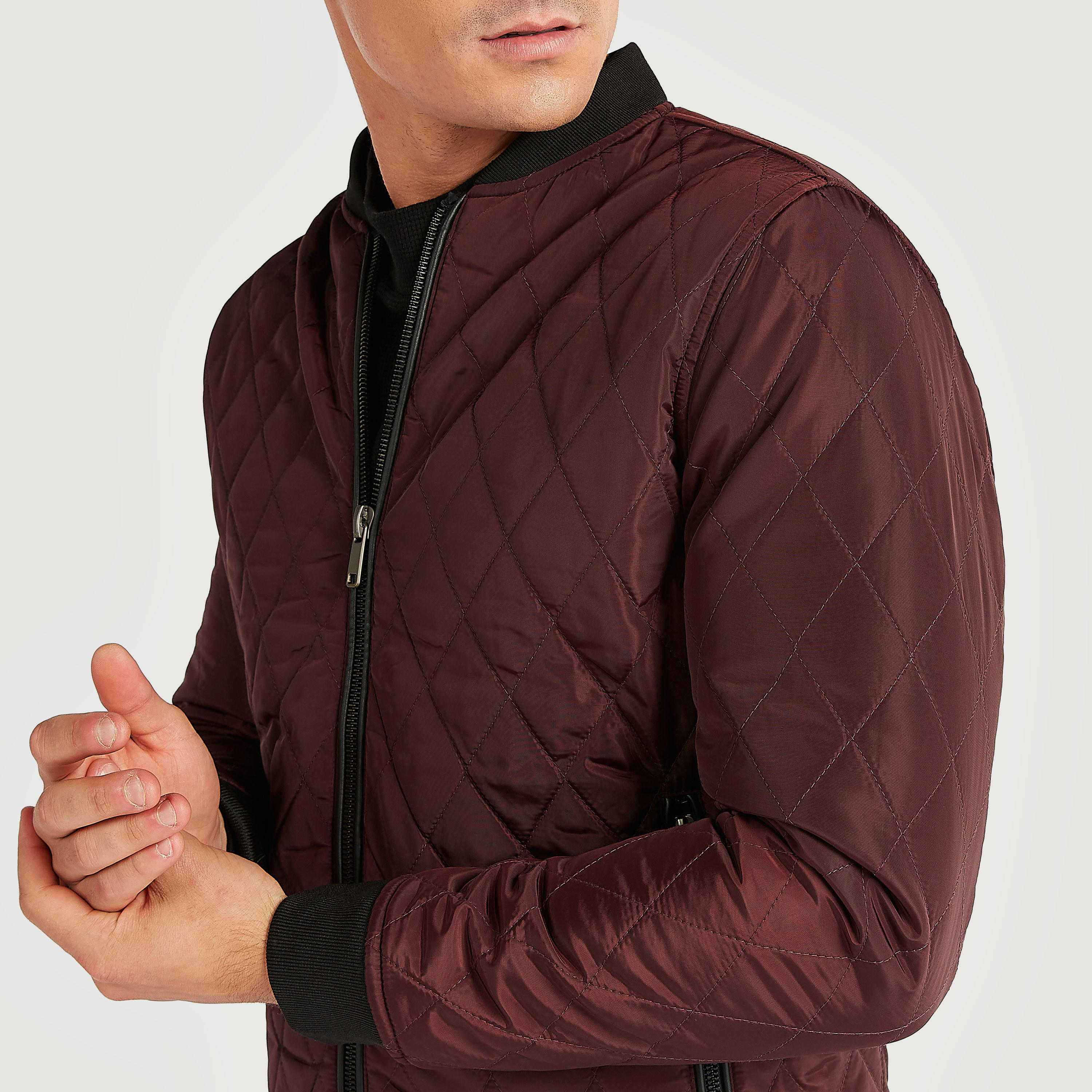 جاكيت مستدام بومبر مبطن بأكمام طويلة وسحّاب إغلاق-men-clothing-jacketsandblazers-jackets-image-3