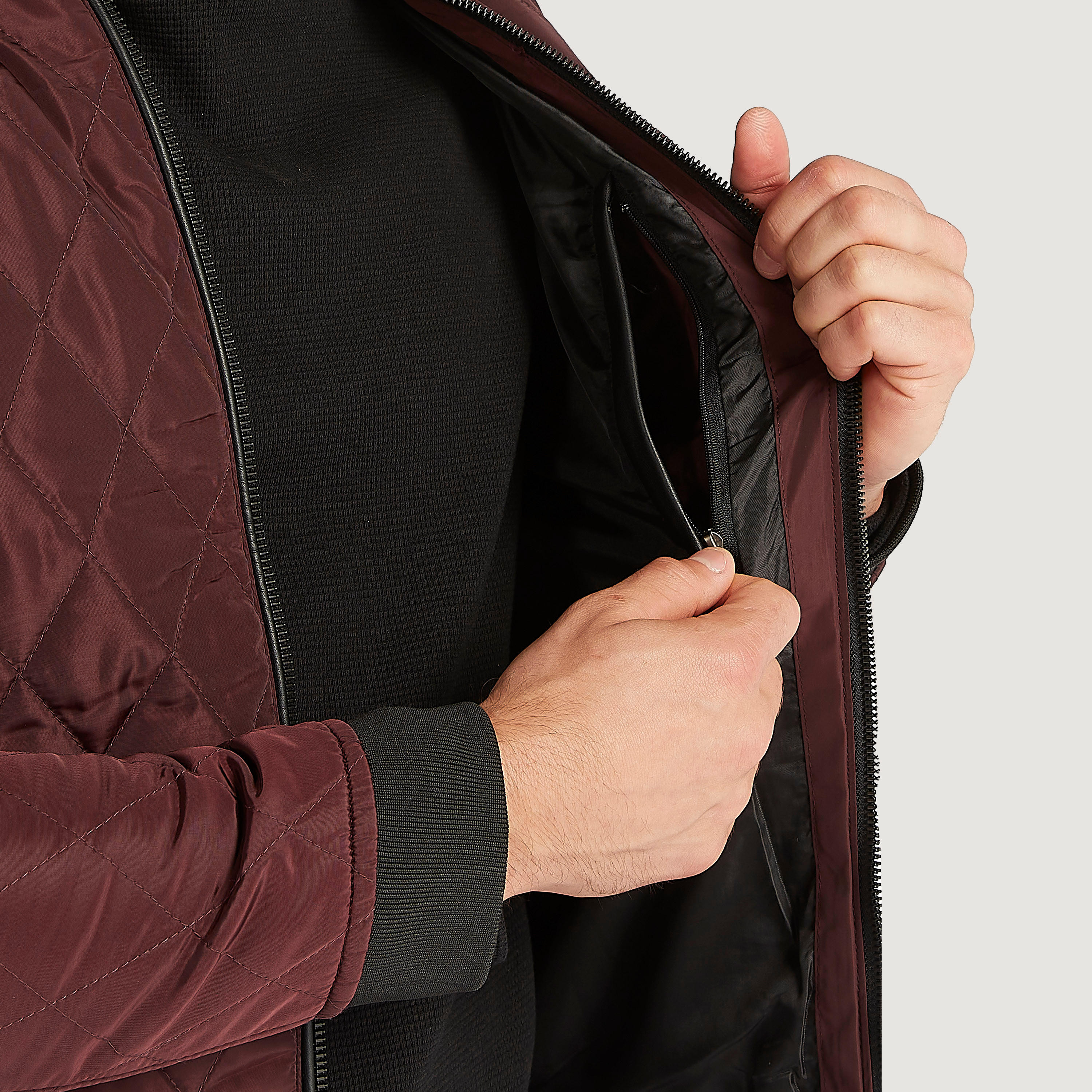 جاكيت مستدام بومبر مبطن بأكمام طويلة وسحّاب إغلاق-men-clothing-jacketsandblazers-jackets-image-6