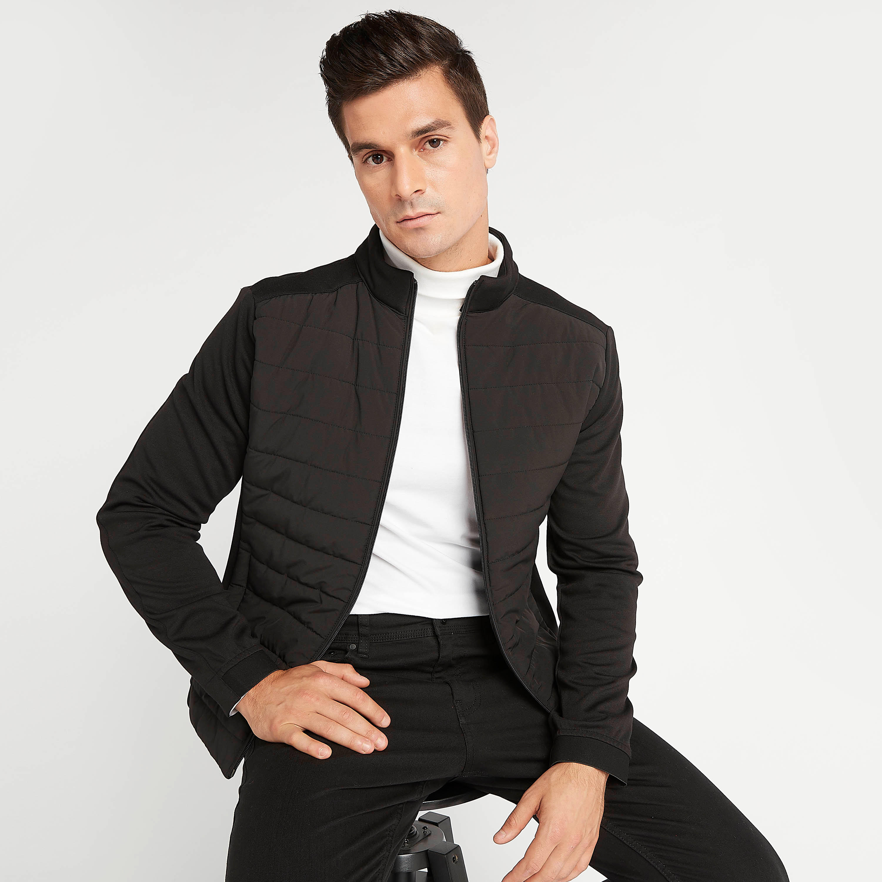 جاكيت مستدام مبطن بسحّاب وياقة عالية وأكمام طويلة-men-clothing-jacketsandblazers-jackets-image-1