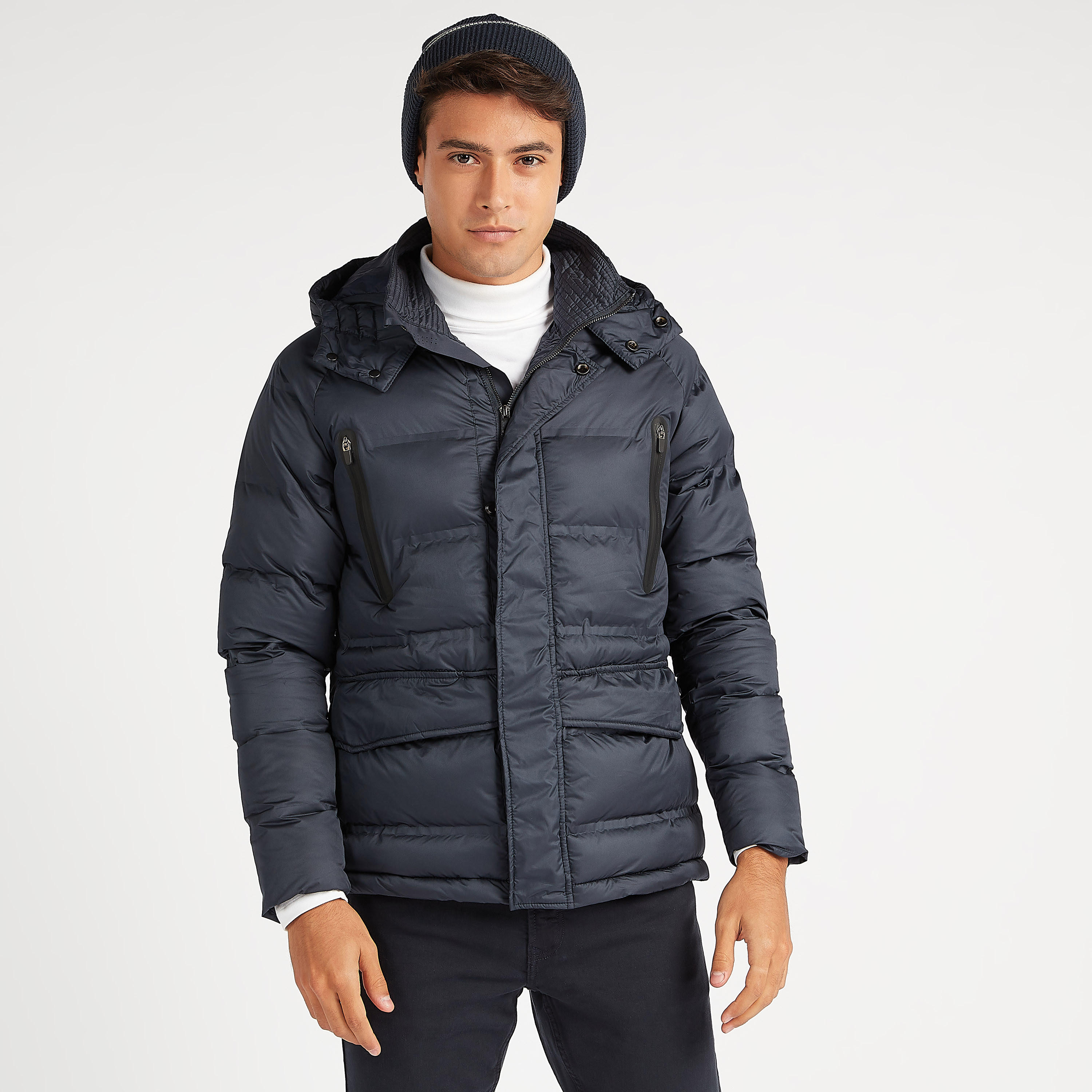 جاكيت منفوخ مبطن بسحّاب وأكمام طويلة وقبّعة-men-clothing-jacketsandblazers-jackets-image-1