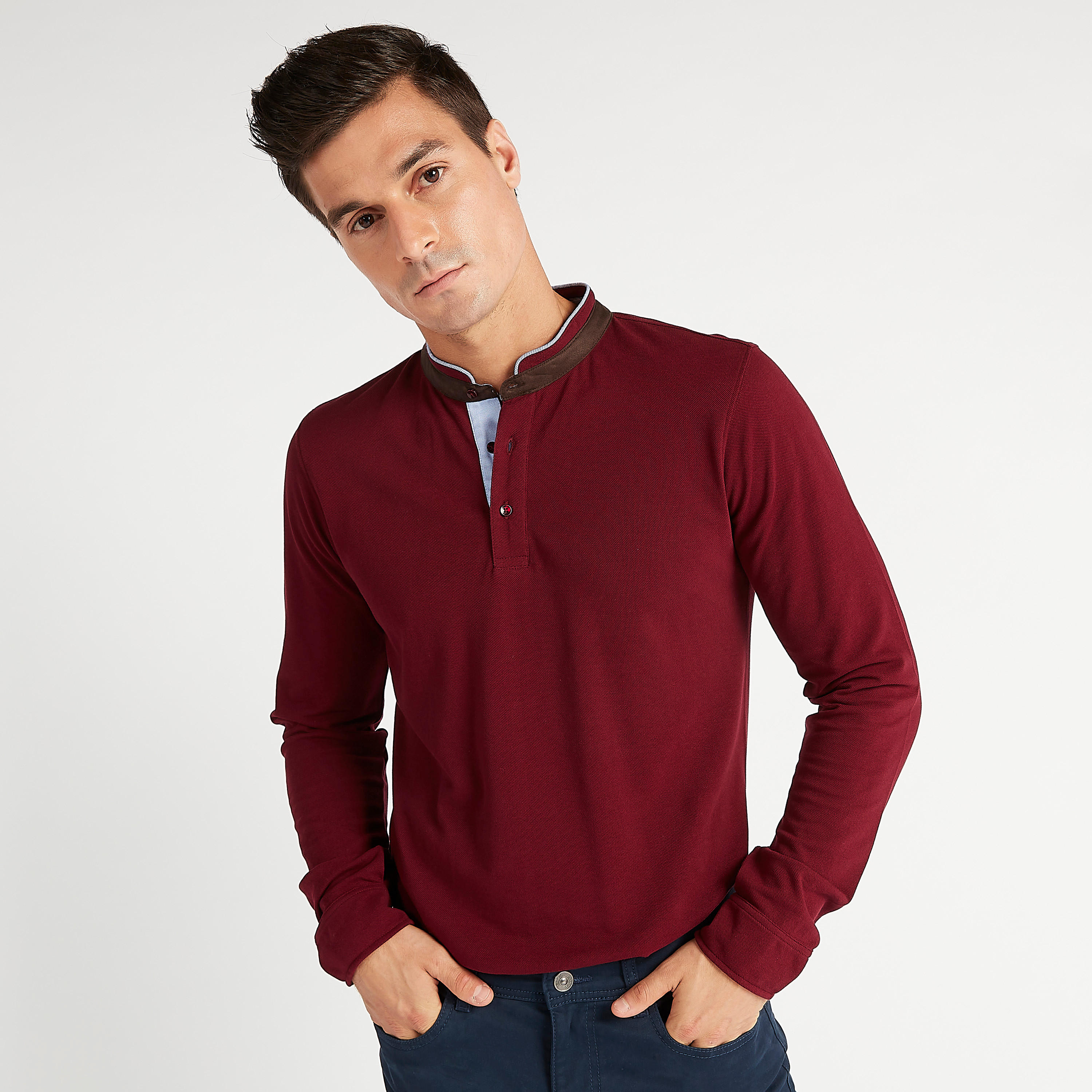 تيشيرت مستدام سادة بياقة هينلي وأكمام طويلة-men-clothing-tshirtsandpolos-tshirts-image-8