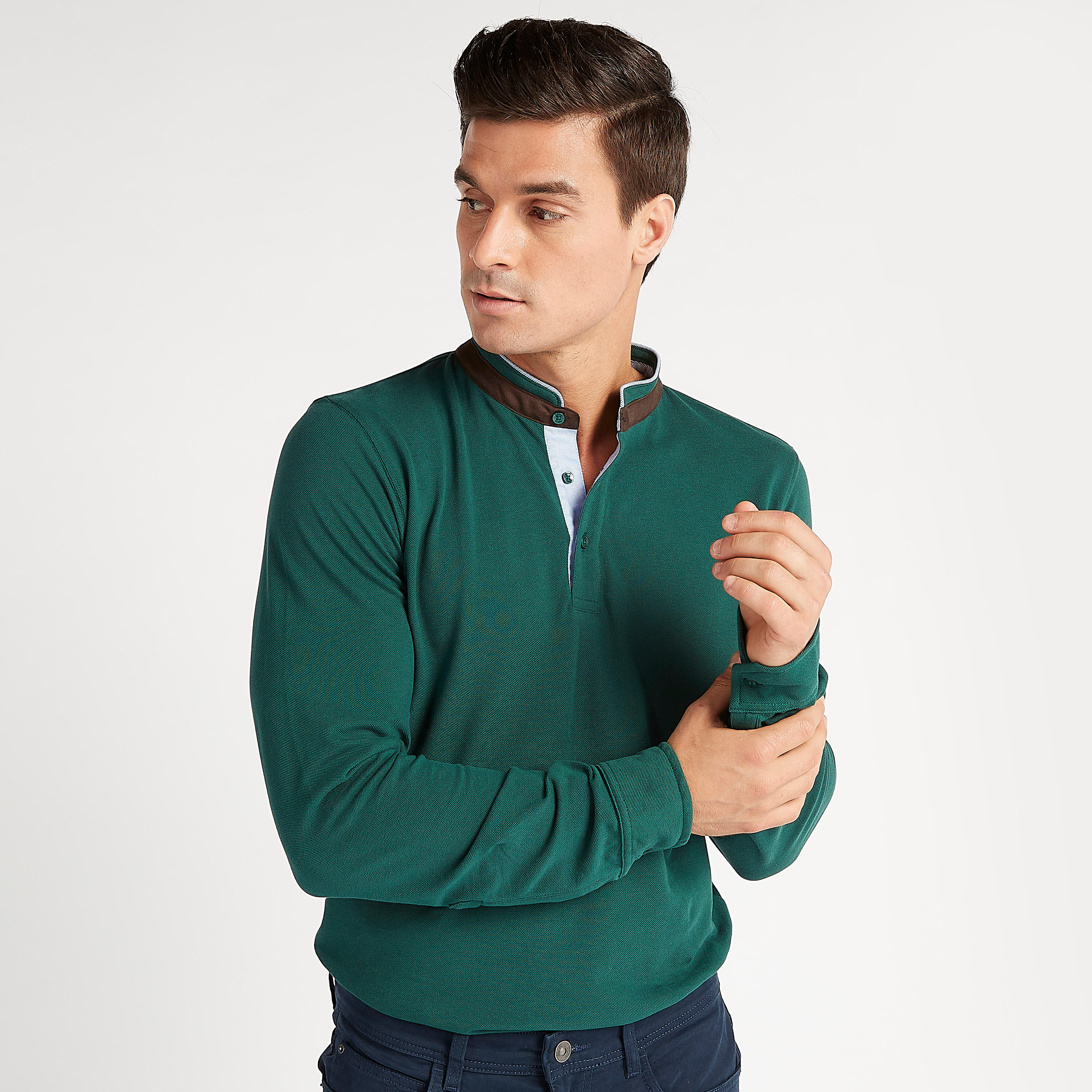 تيشيرت مستدام سادة بياقة هينلي وأكمام طويلة-men-clothing-tshirtsandpolos-tshirts-image-3