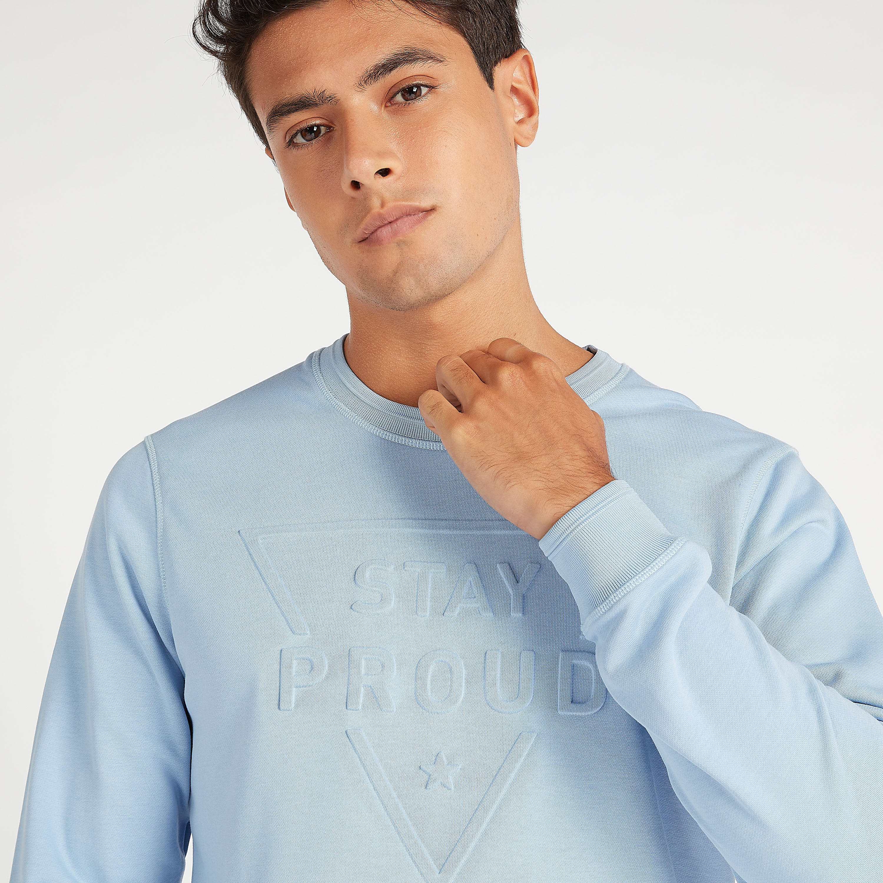 Sustainable Embossed Sweatshirt with Crew Neck and Long Sleeves-men-winterwear-hoodiesandsweatshirts-image-3