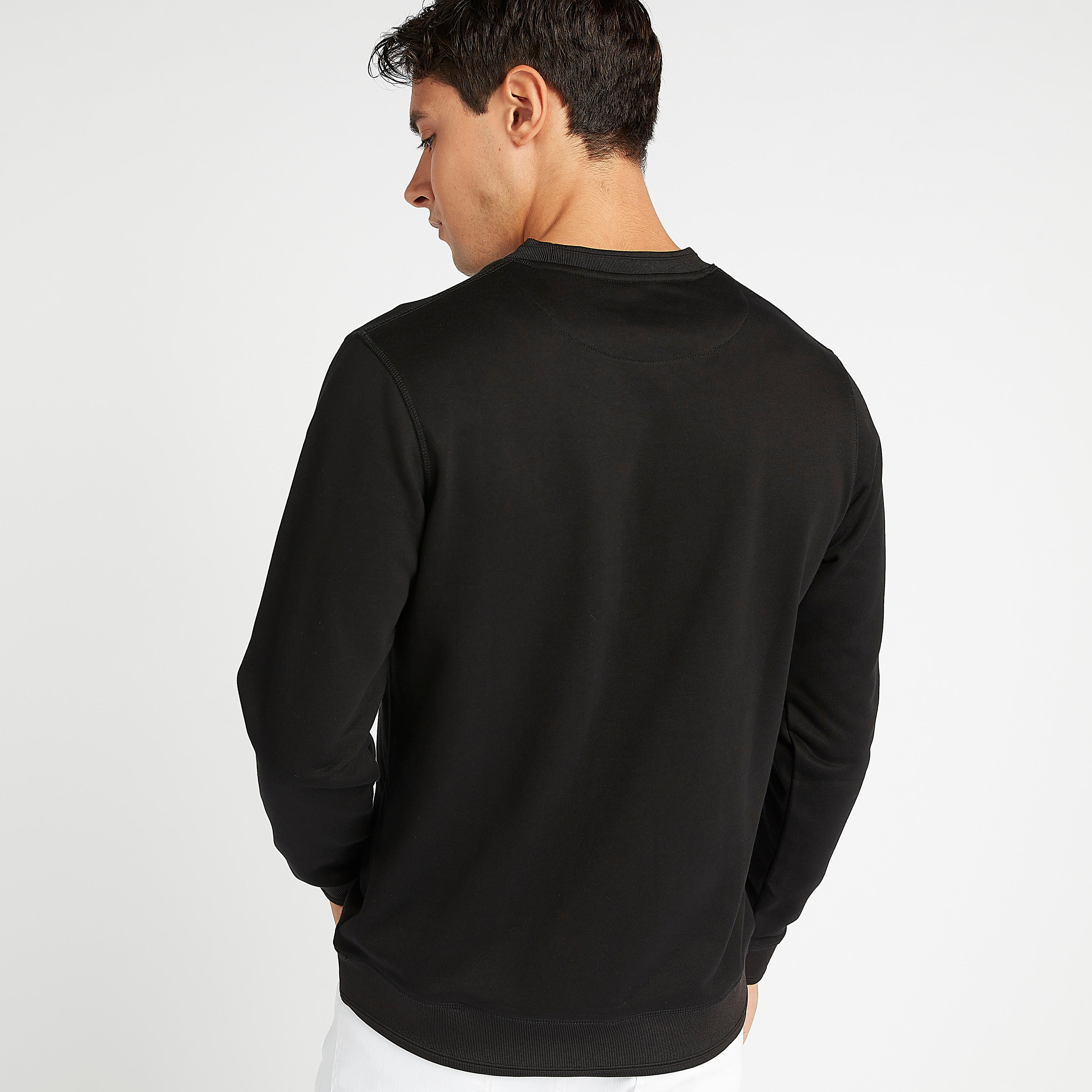 Sustainable Embossed Sweatshirt with Crew Neck and Long Sleeves-men-winterwear-hoodiesandsweatshirts-image-4