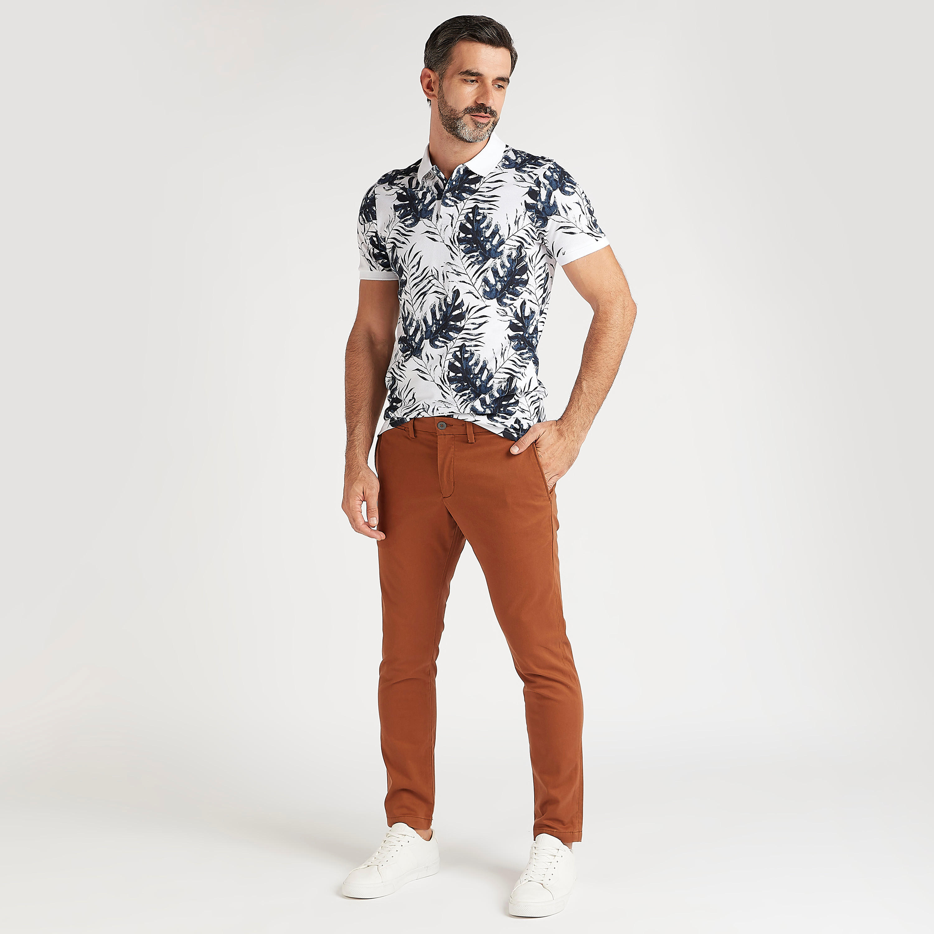 Printed Polo T-shirt with Short Sleeves-men-clothing-tshirtsandpolos-polos-image-2
