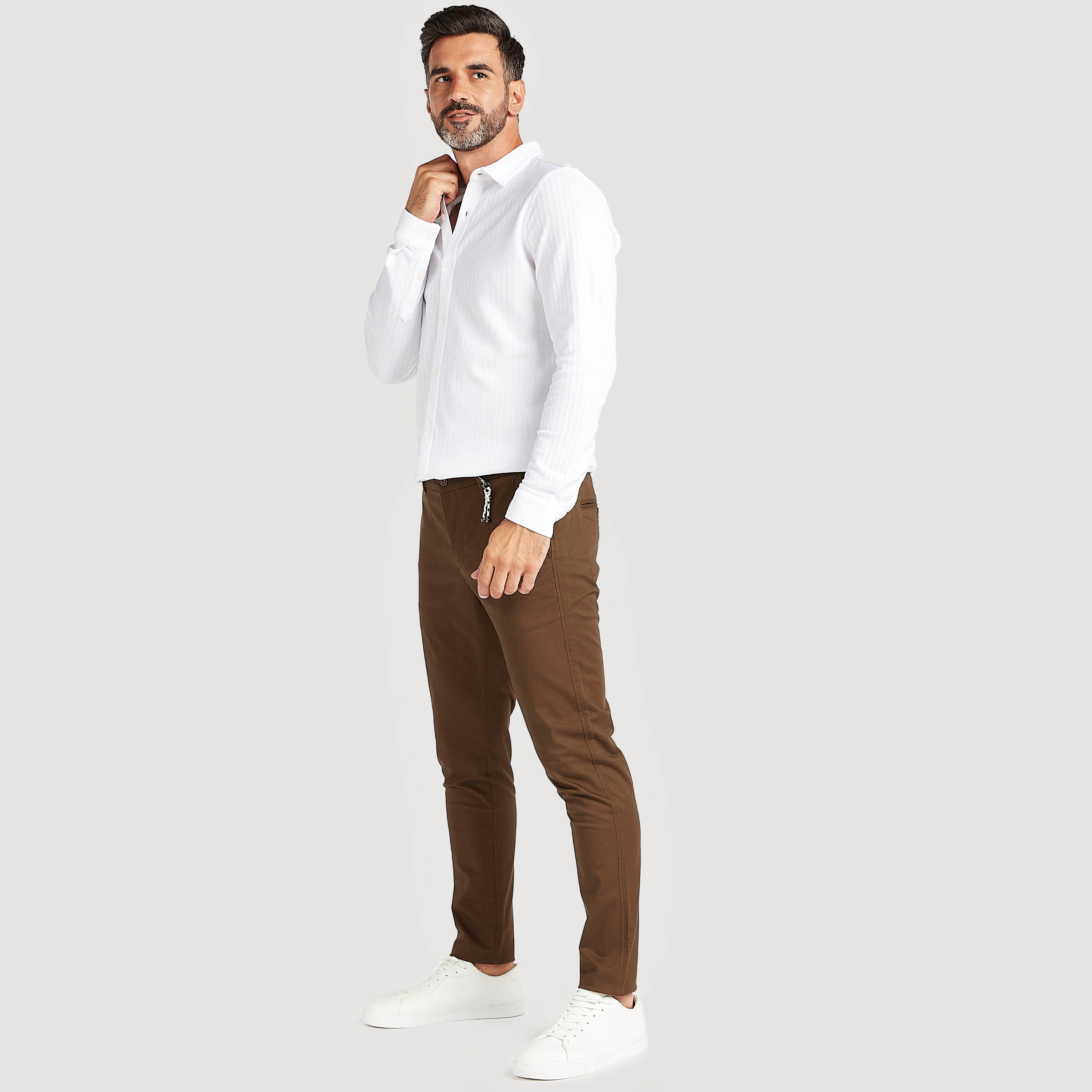 قميص بارز الملمس بقصّة سليم وأكمام طويلة-men-clothing-shirts-image-2