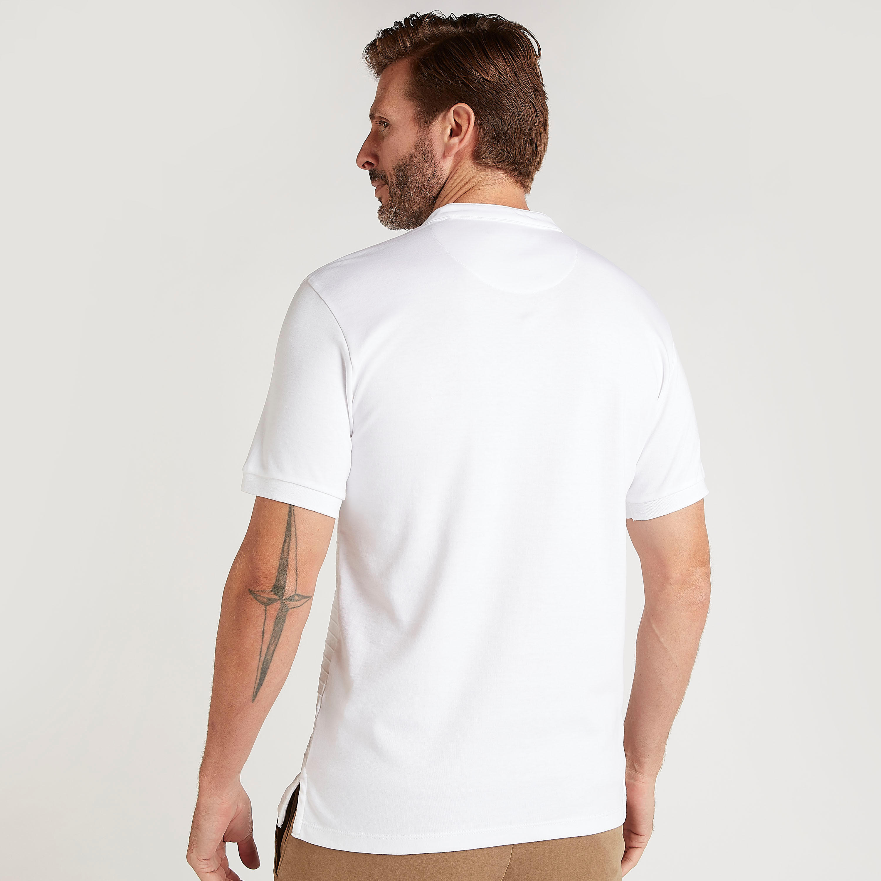 قميص مخطط بياقة ماندارين وأكمام قصيرة-men-clothing-tshirtsandpolos-tshirts-image-4