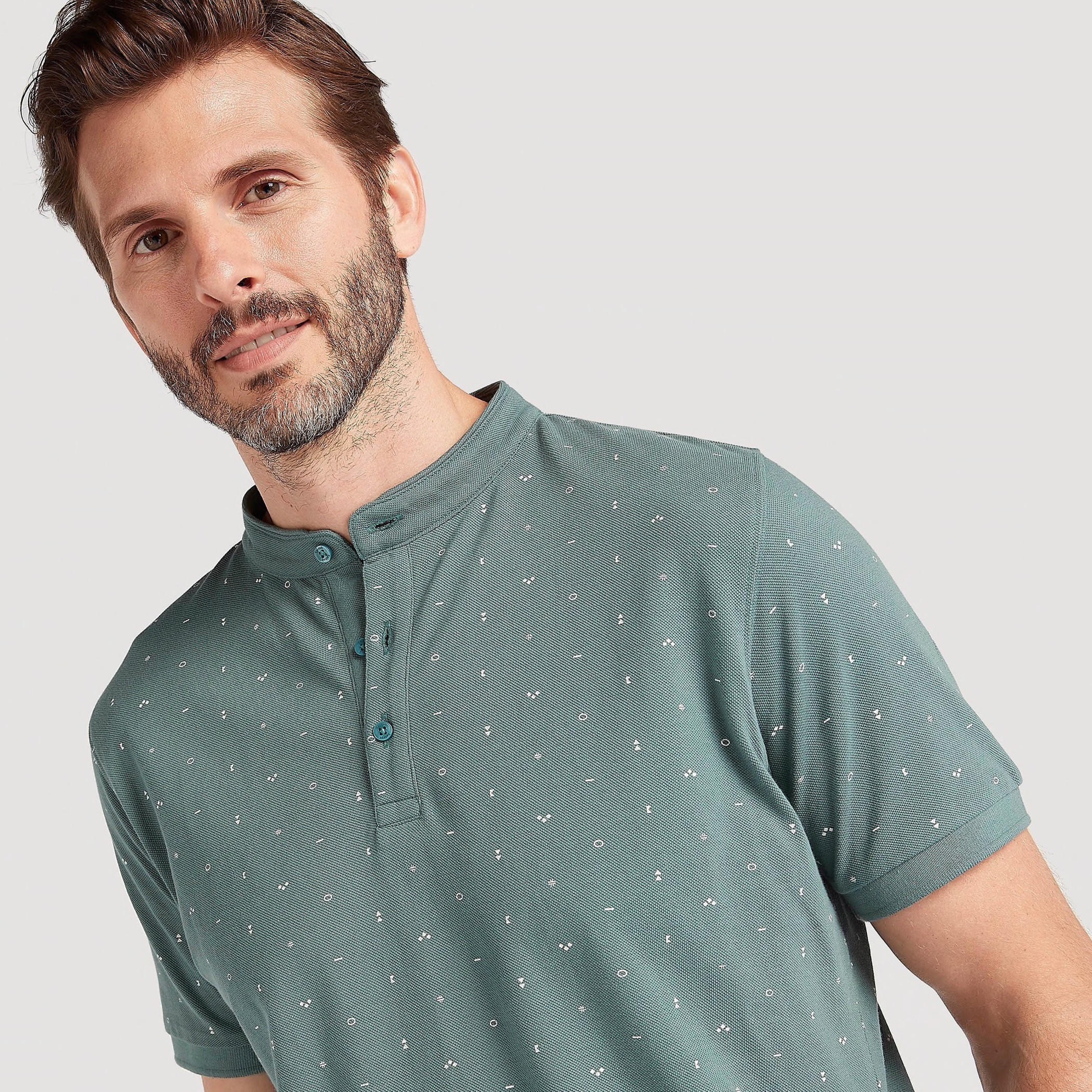 Printed T-shirt with Henley Collar and Short Sleeves-men-clothing-tshirtsandpolos-polos-image-3