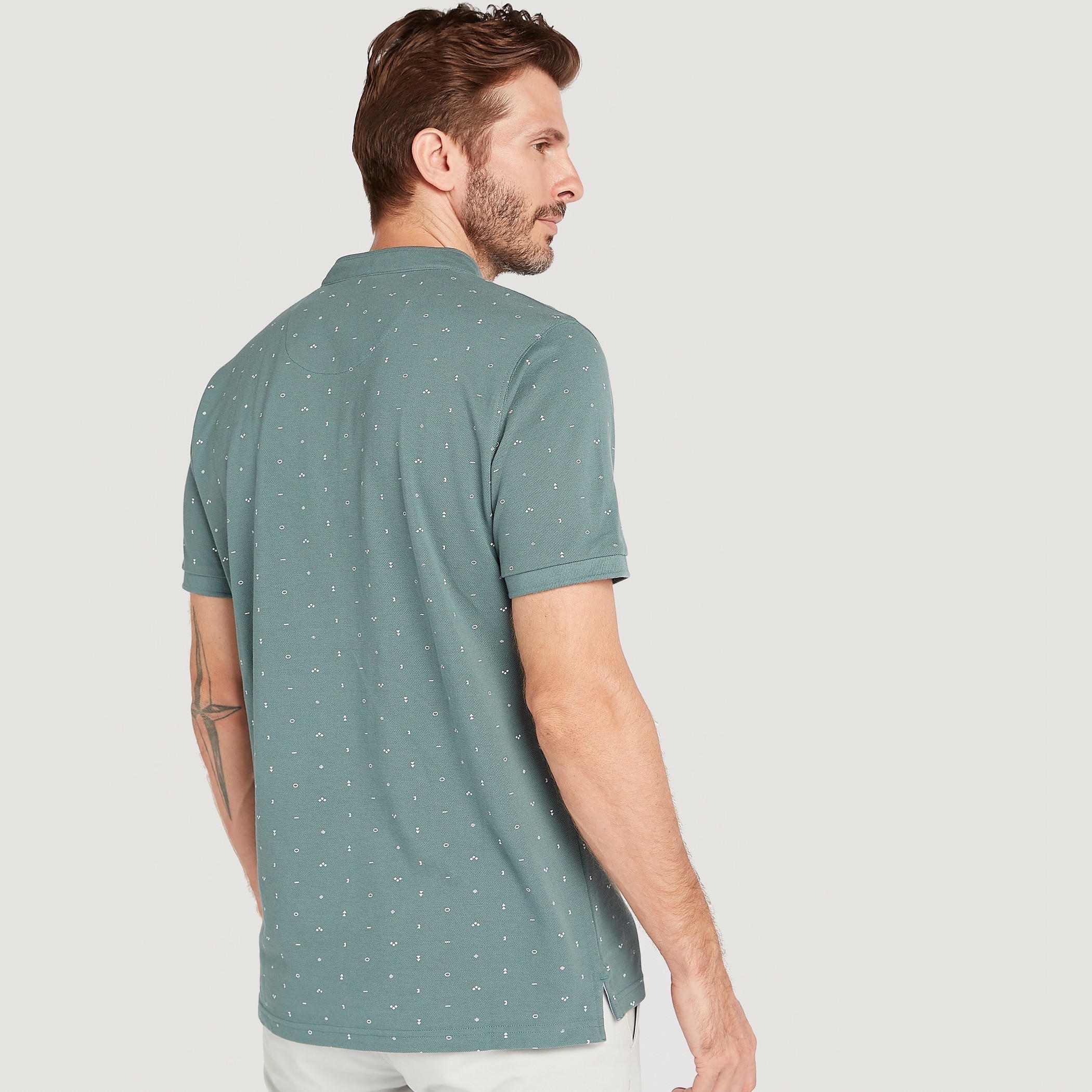 Printed T-shirt with Henley Collar and Short Sleeves-men-clothing-tshirtsandpolos-polos-image-4