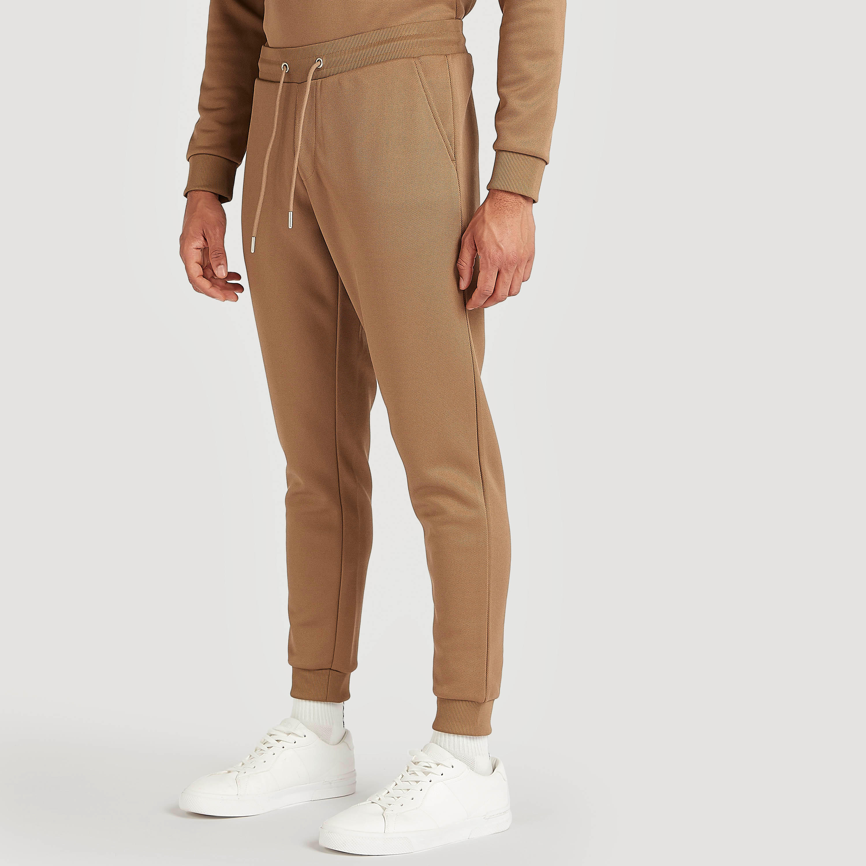 Textured Mid-Rise Joggers with Drawstring Closure-men-clothing-bottoms-joggers-image-1