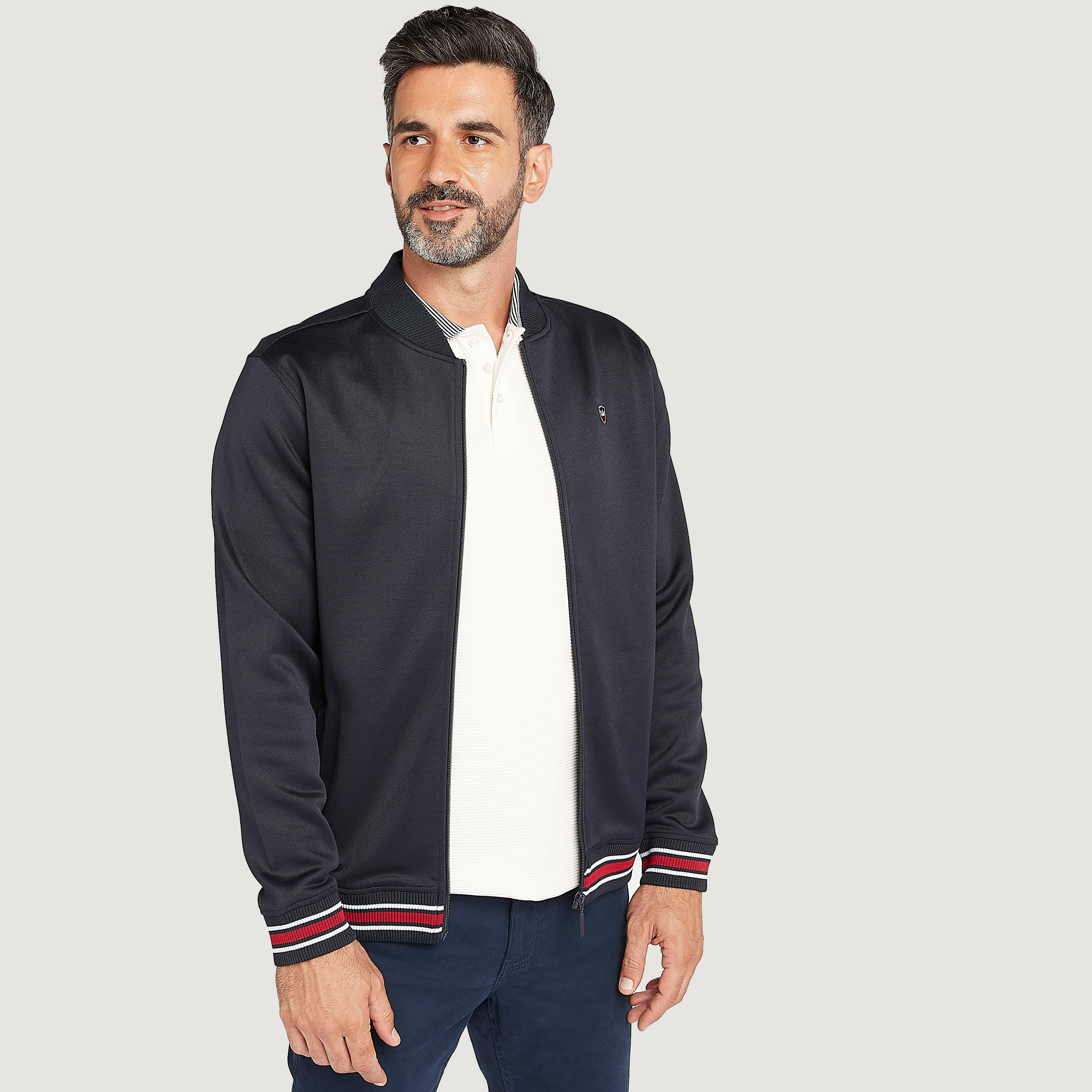 Solid Zip Through Jacket with Long Sleeves-men-clothing-jacketsandblazers-jackets-image-1