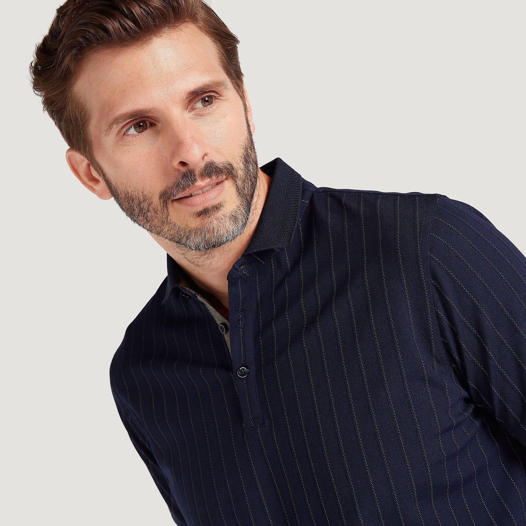 تيشيرت بولو مخطط بأكمام قصيرة-men-clothing-tshirtsandpolos-polos-image-1