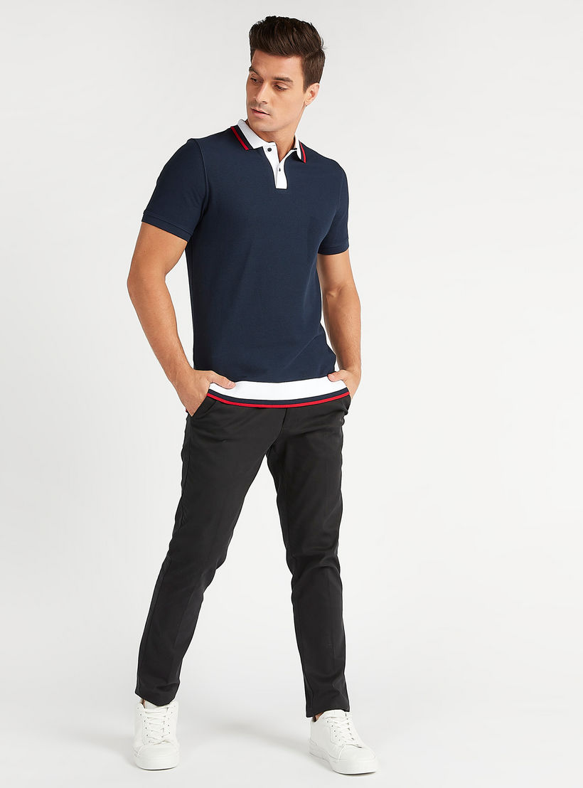 Solid Detail Polo T-shirt with Short Sleeves-men-clothing-tshirtsandpolos-polos-image-2