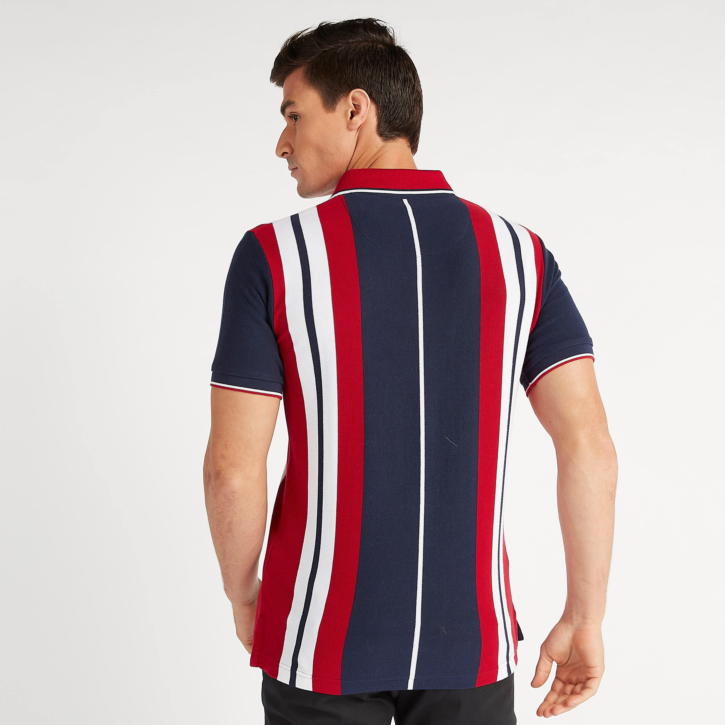 Striped Polo T-shirt with Short Sleeves-men-clothing-tshirtsandpolos-polos-image-4