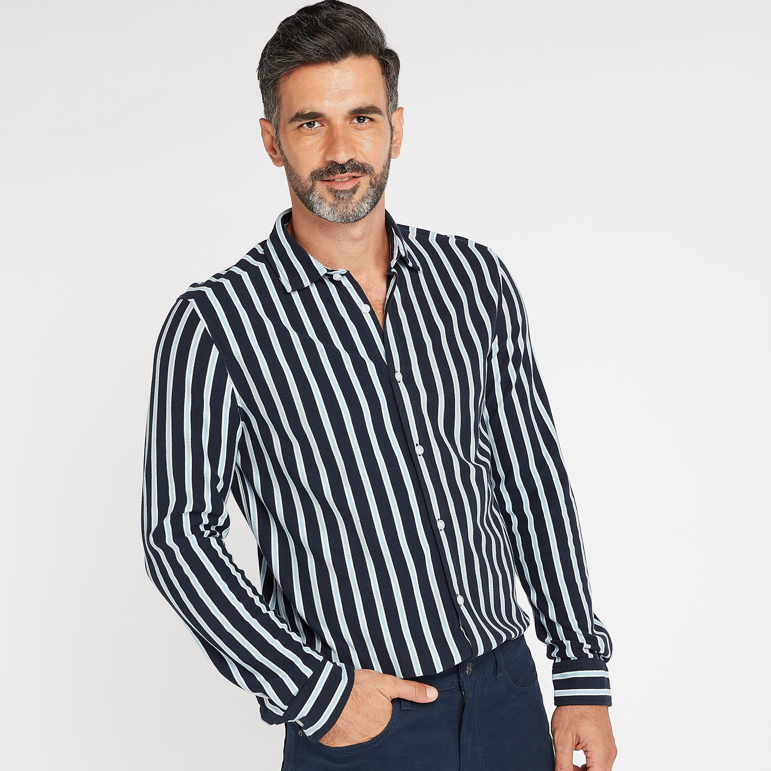 Striped Shirt with Long Sleeves-men-clothing-shirts-image-1
