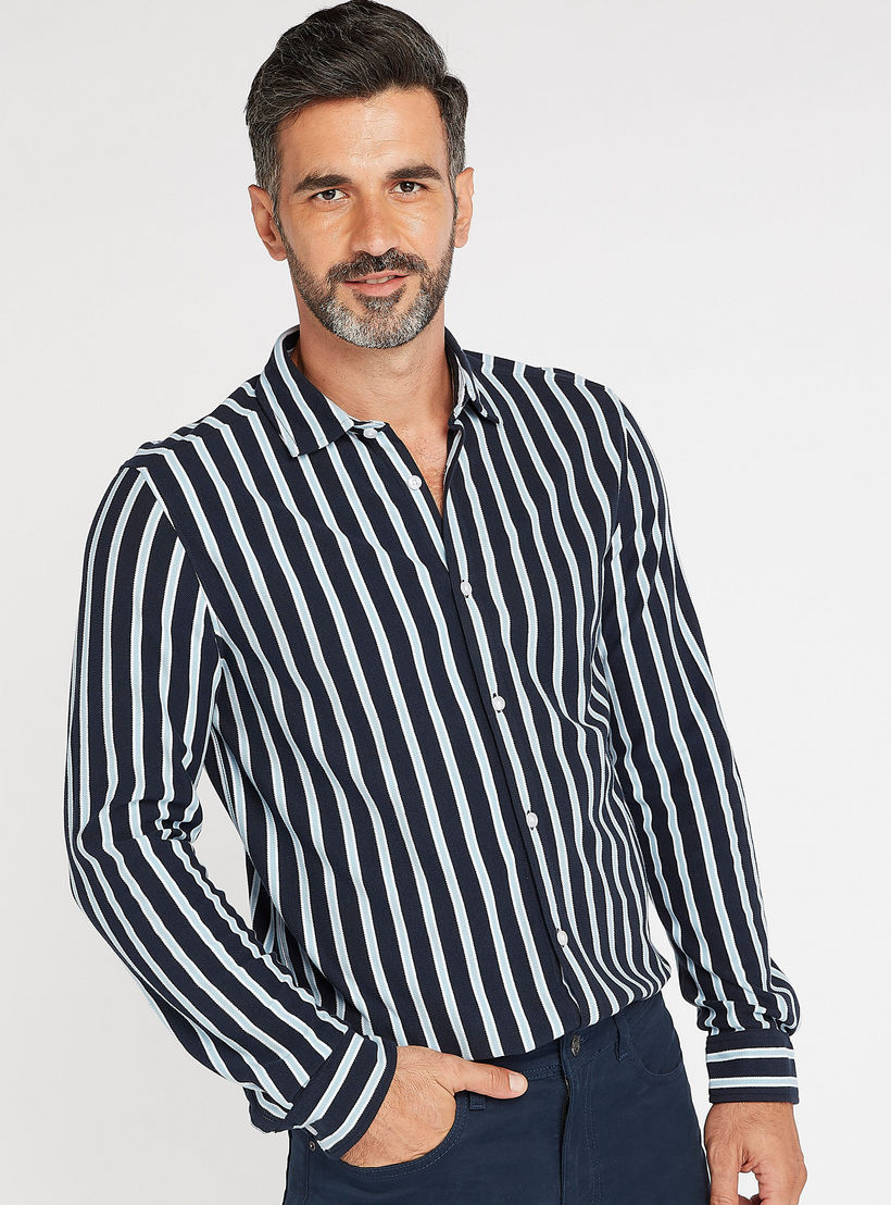Striped Shirt with Long Sleeves-men-clothing-shirts-image-1