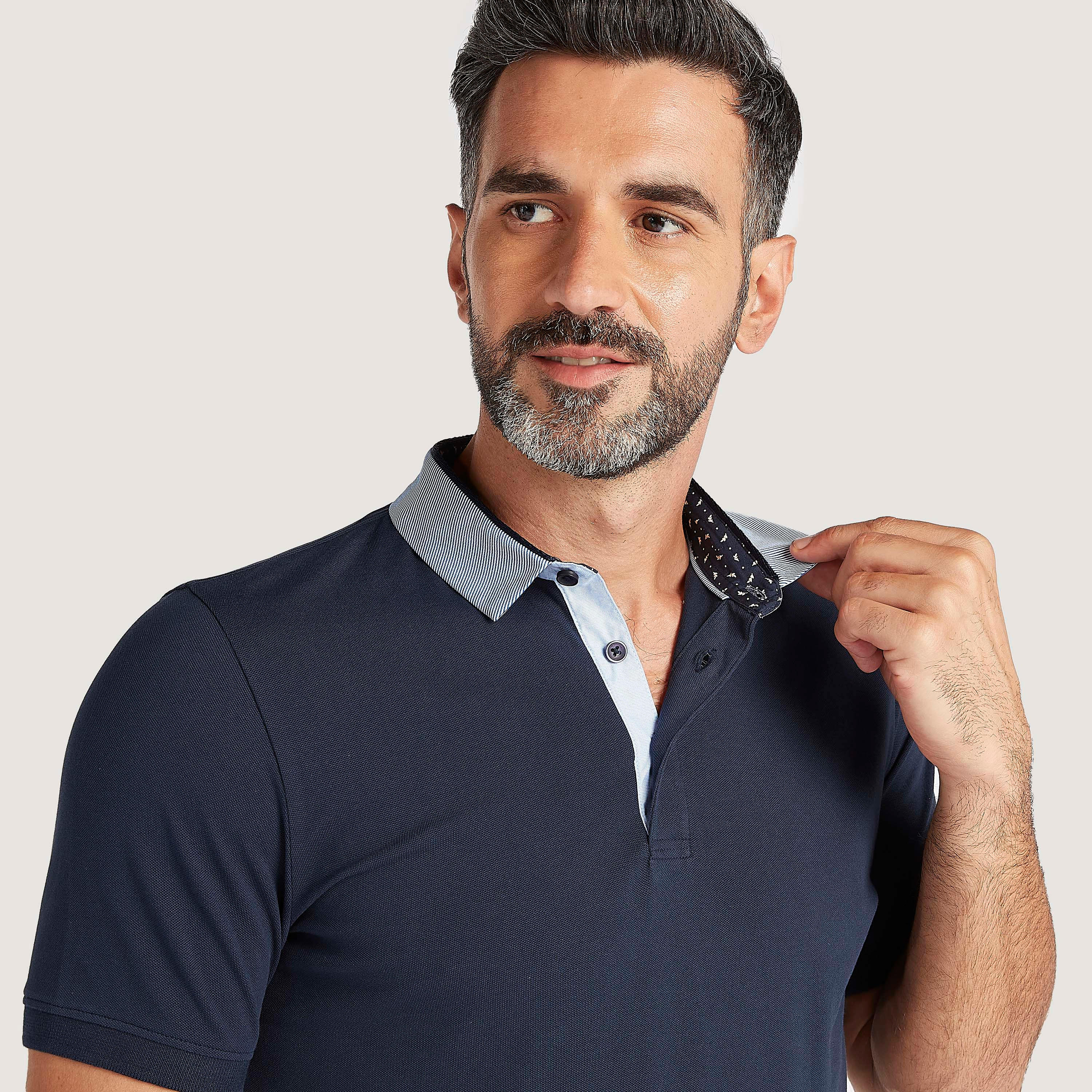 Textured Polo T-shirt with Short Sleeves-men-clothing-tshirtsandpolos-polos-image-3