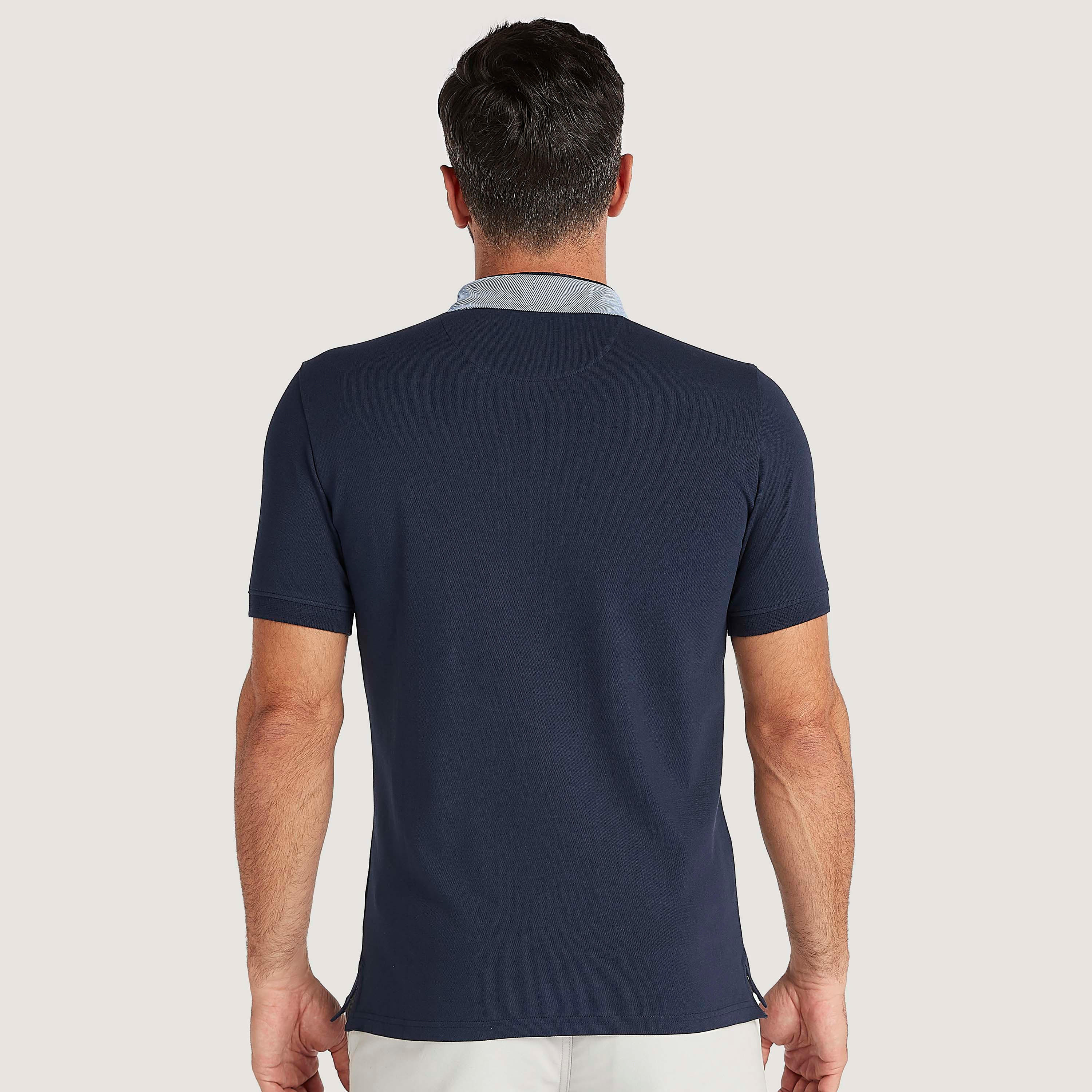 Textured Polo T-shirt with Short Sleeves-men-clothing-tshirtsandpolos-polos-image-4