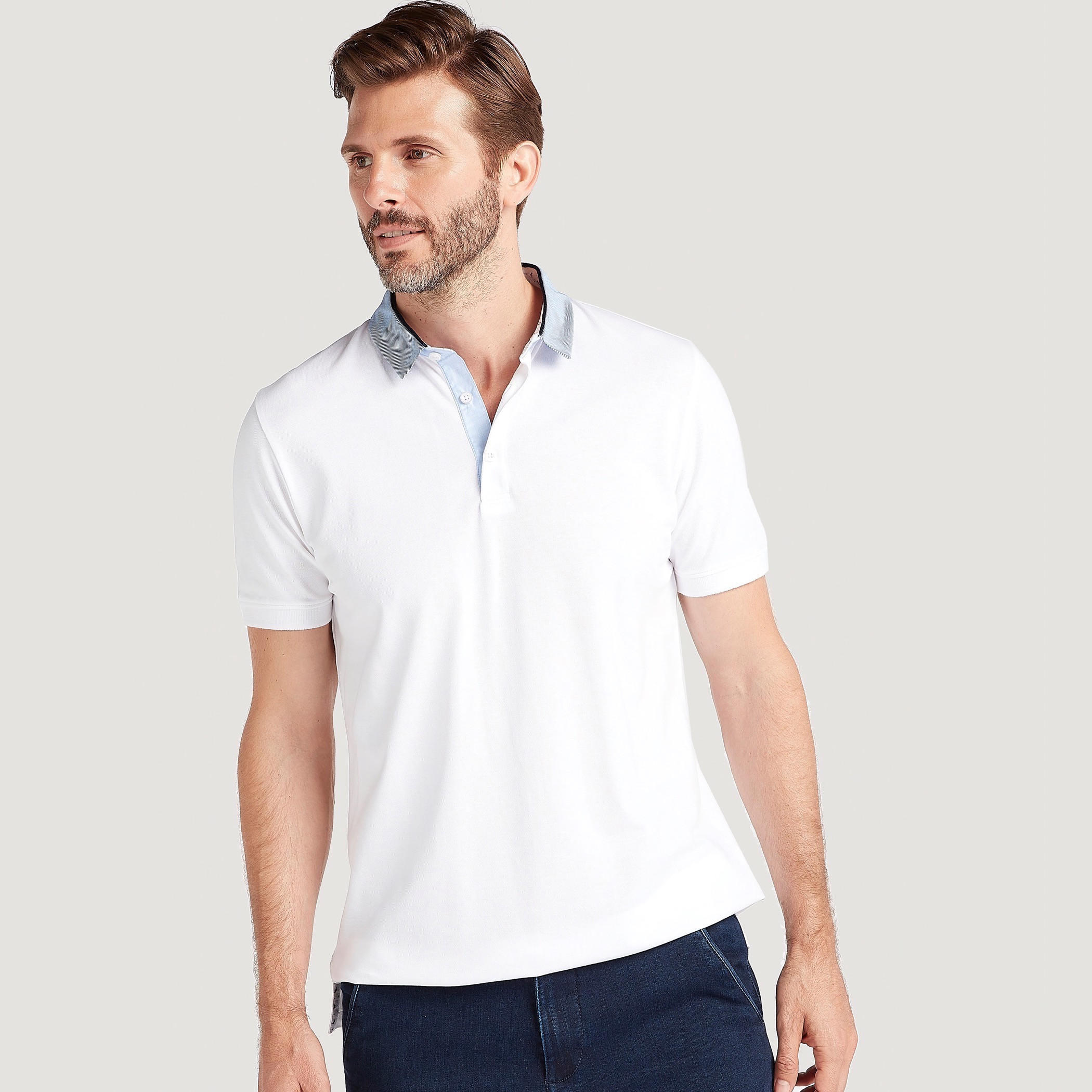 Solid Polo T-shirt with Short Sleeves-men-clothing-tshirtsandpolos-polos-image-6