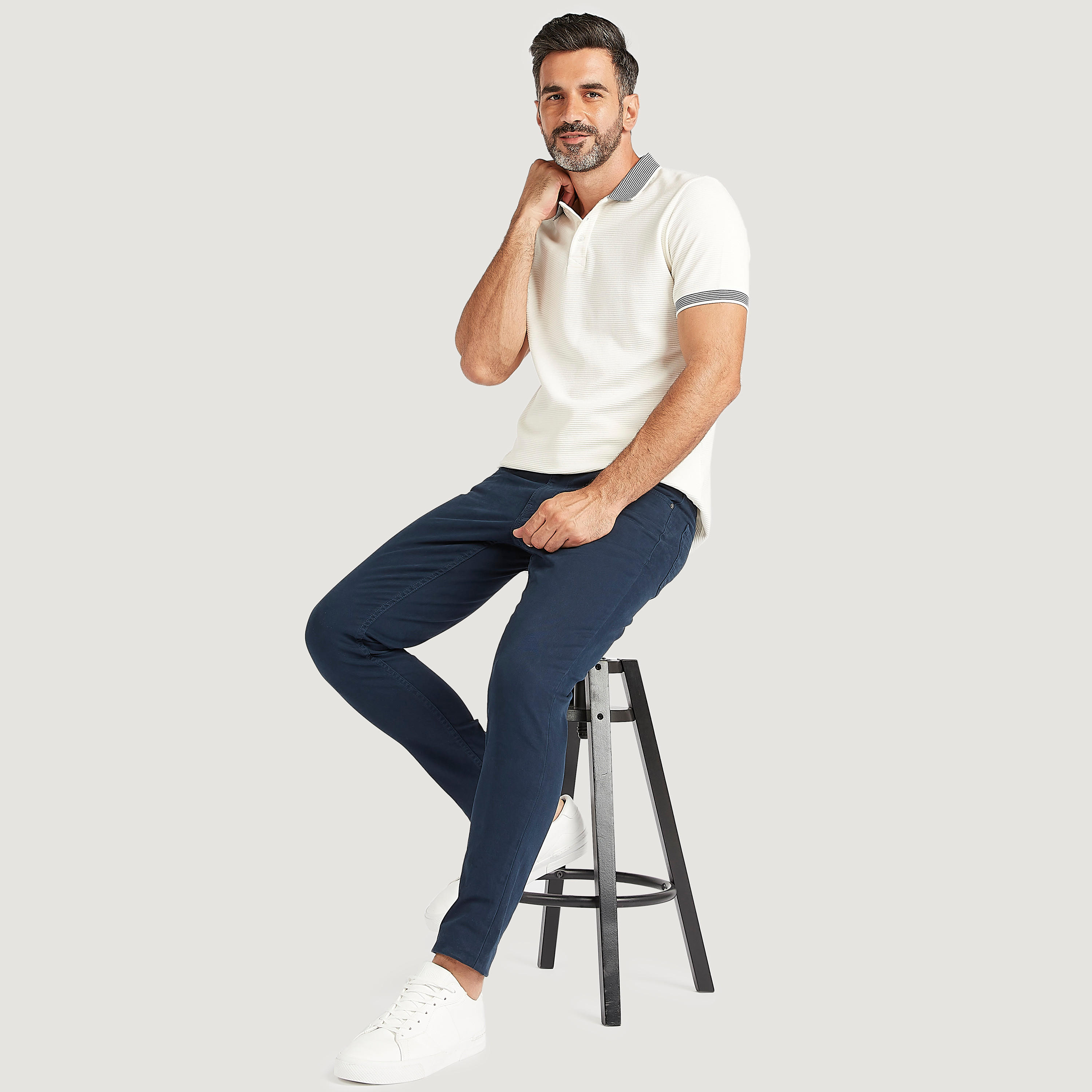 تيشيرت بولو بارز الملمس بأكمام قصيرة-men-clothing-tshirtsandpolos-polos-image-2