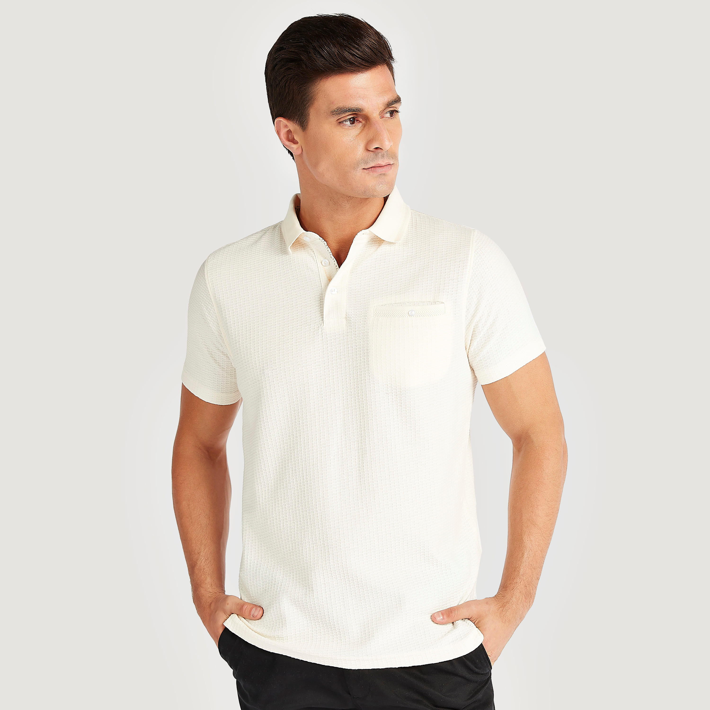 Textured Polo T-shirt with Chest Pocket-men-clothing-tshirtsandpolos-polos-image-3