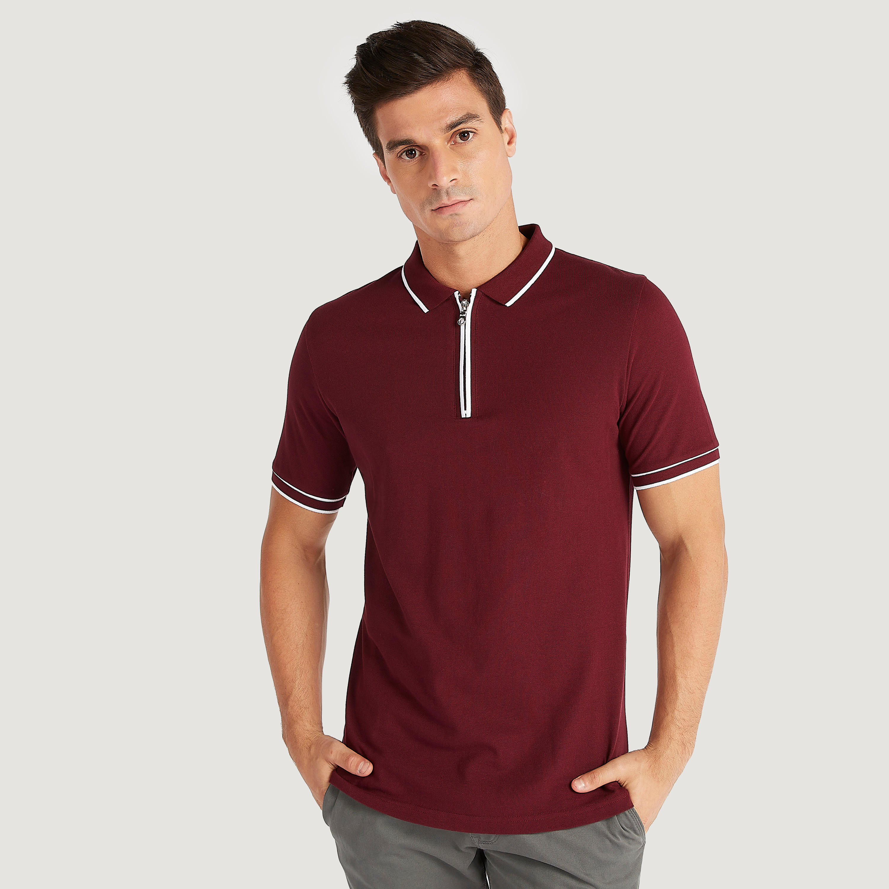 تيشيرت بولو بياقة بسحّاب وأكمام قصيرة-men-clothing-tshirtsandpolos-polos-image-4