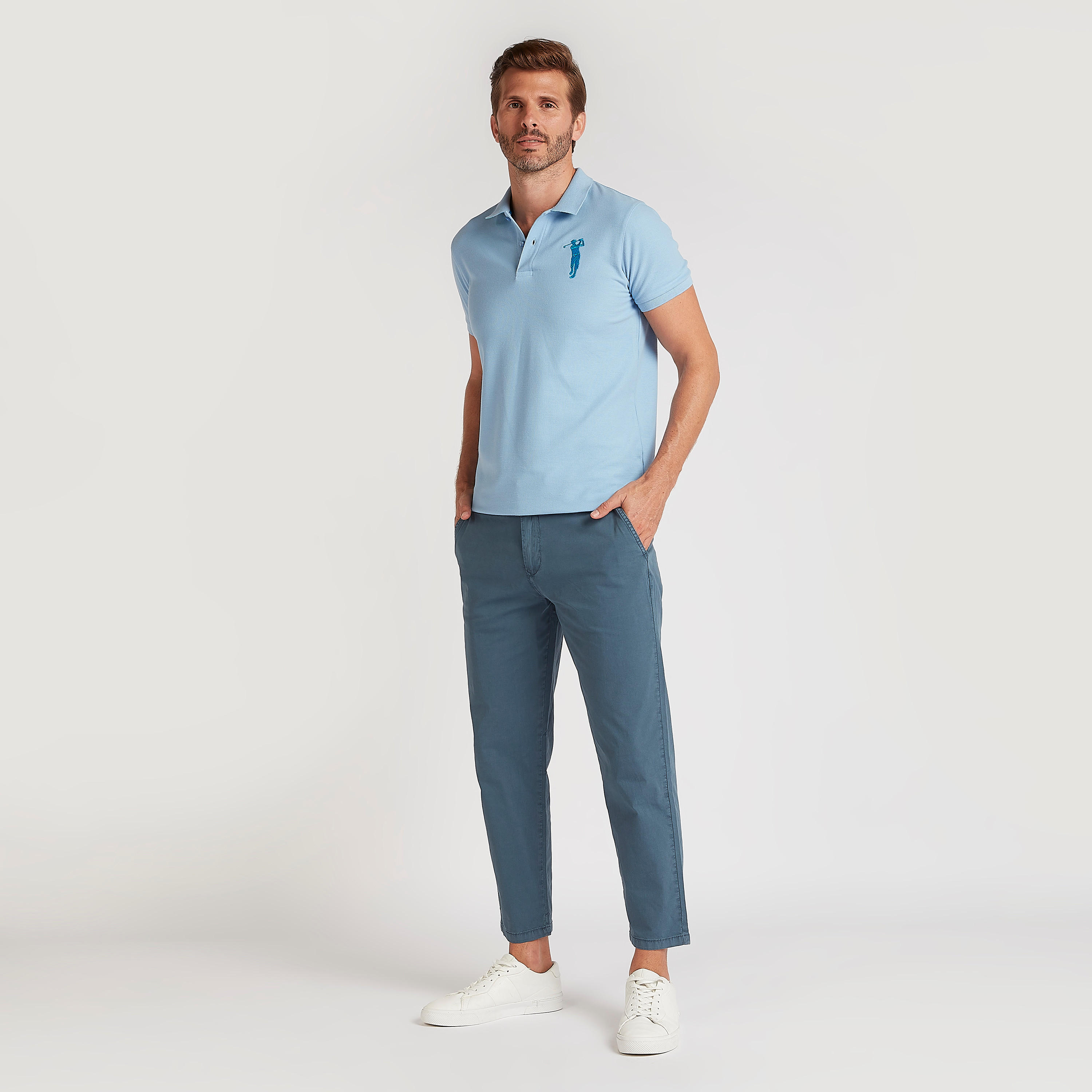 بنطلون سادة سليم فيت بخصر متوسّط الارتفاع ورباط إغلاق-men-clothing-bottoms-trousersandchinos-trousers-image-4