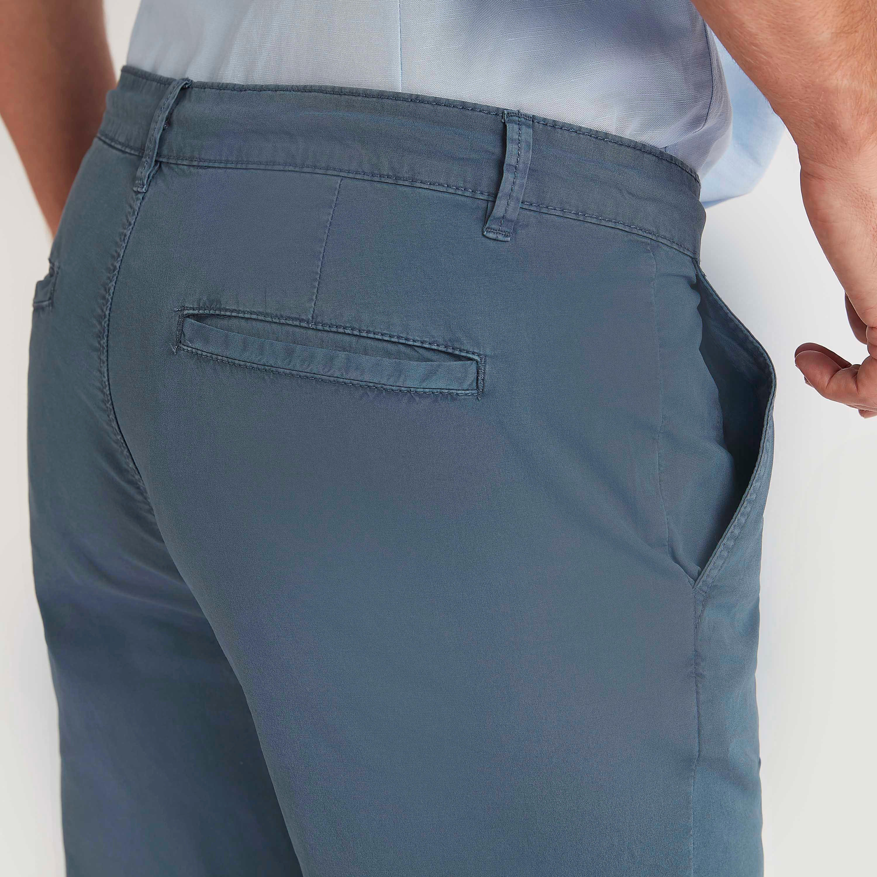 بنطلون سادة سليم فيت بخصر متوسّط الارتفاع ورباط إغلاق-men-clothing-bottoms-trousersandchinos-trousers-image-1