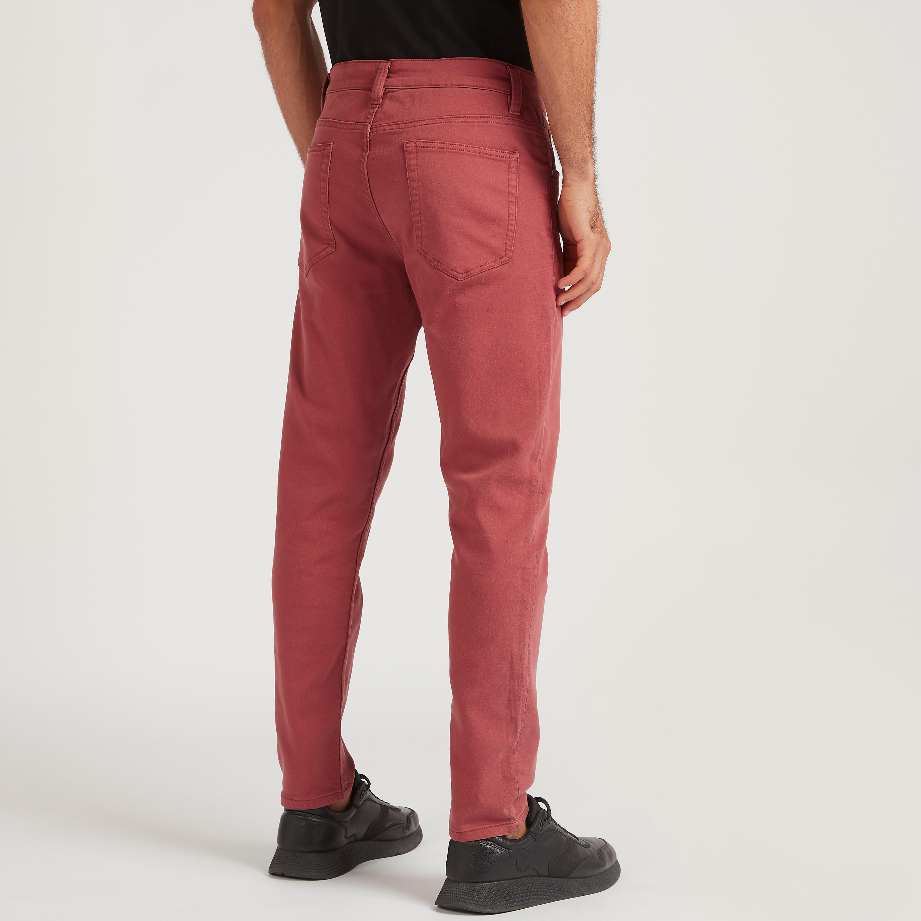 Solid Trousers with Button Closure and Pockets-men-clothing-bottoms-trousersandchinos-trousers-image-4