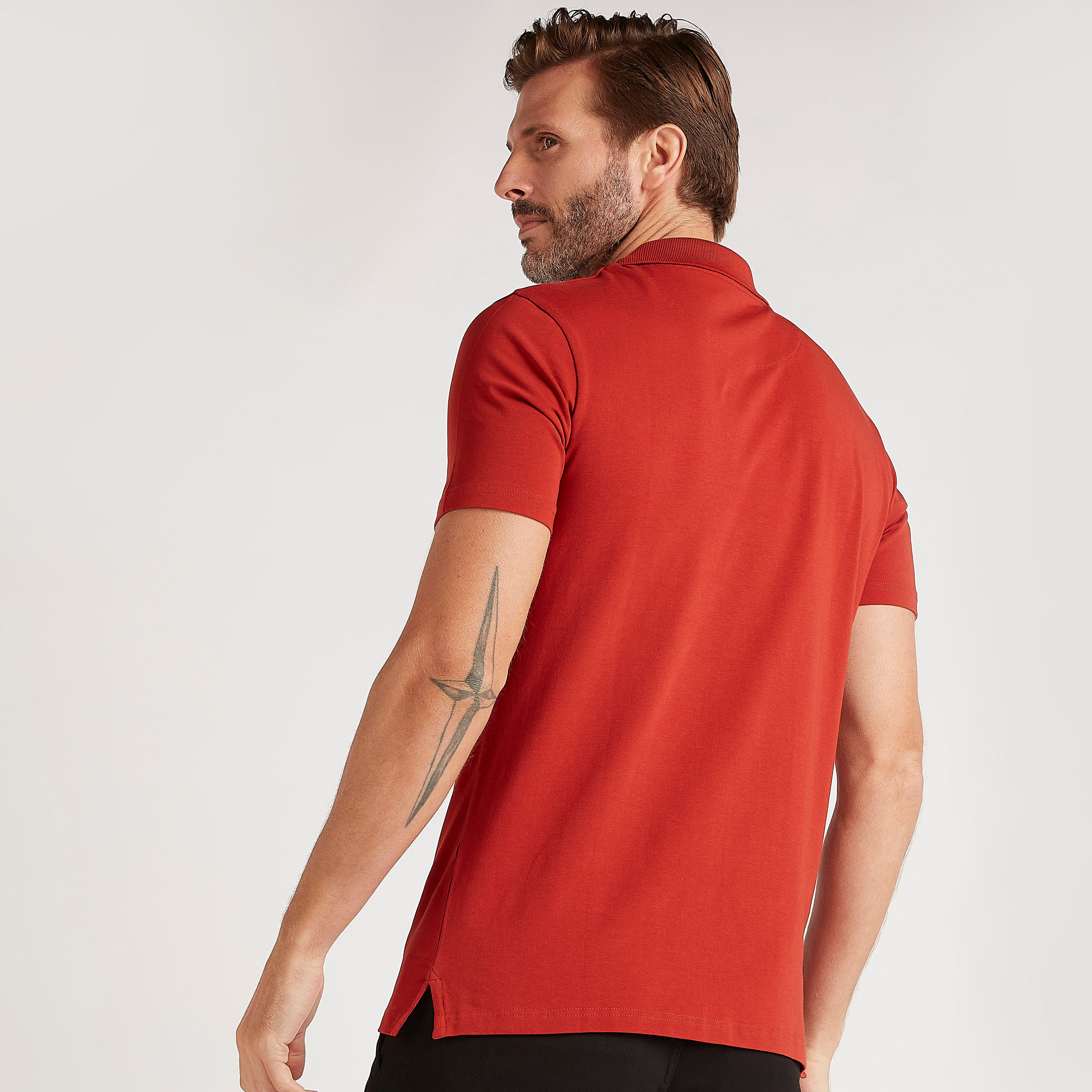 Solid Polo T-shirt with Short Sleeves-men-clothing-tshirtsandpolos-polos-image-4