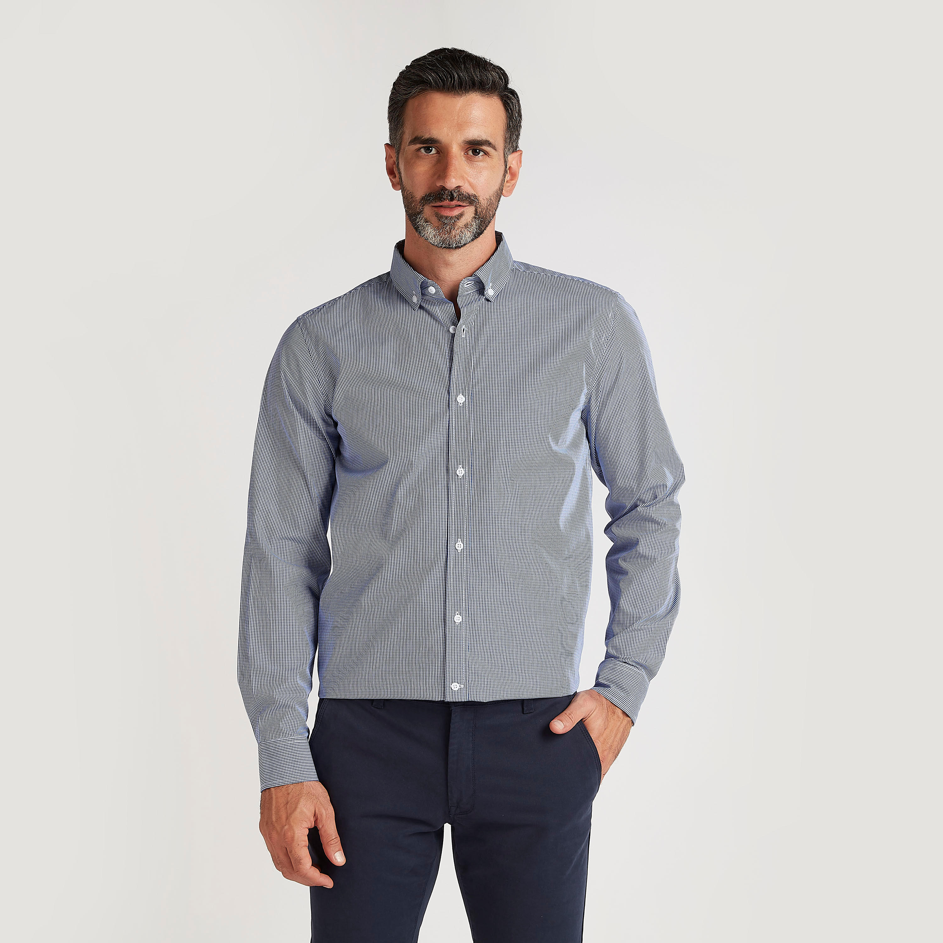 قميص سليم فيت بأكمام طويلة وأطراف منحنية-men-clothing-shirts-image-1