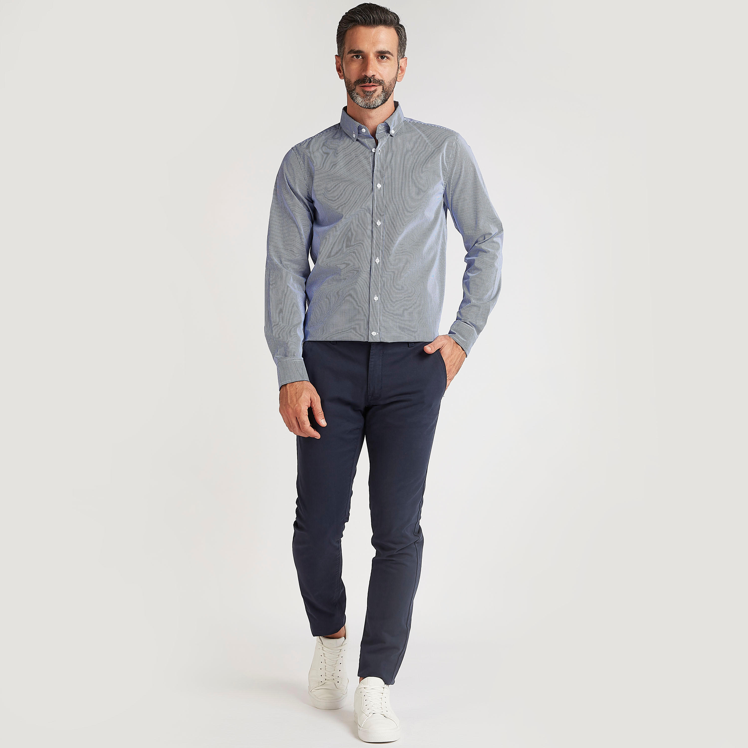 قميص سليم فيت بأكمام طويلة وأطراف منحنية-men-clothing-shirts-image-2