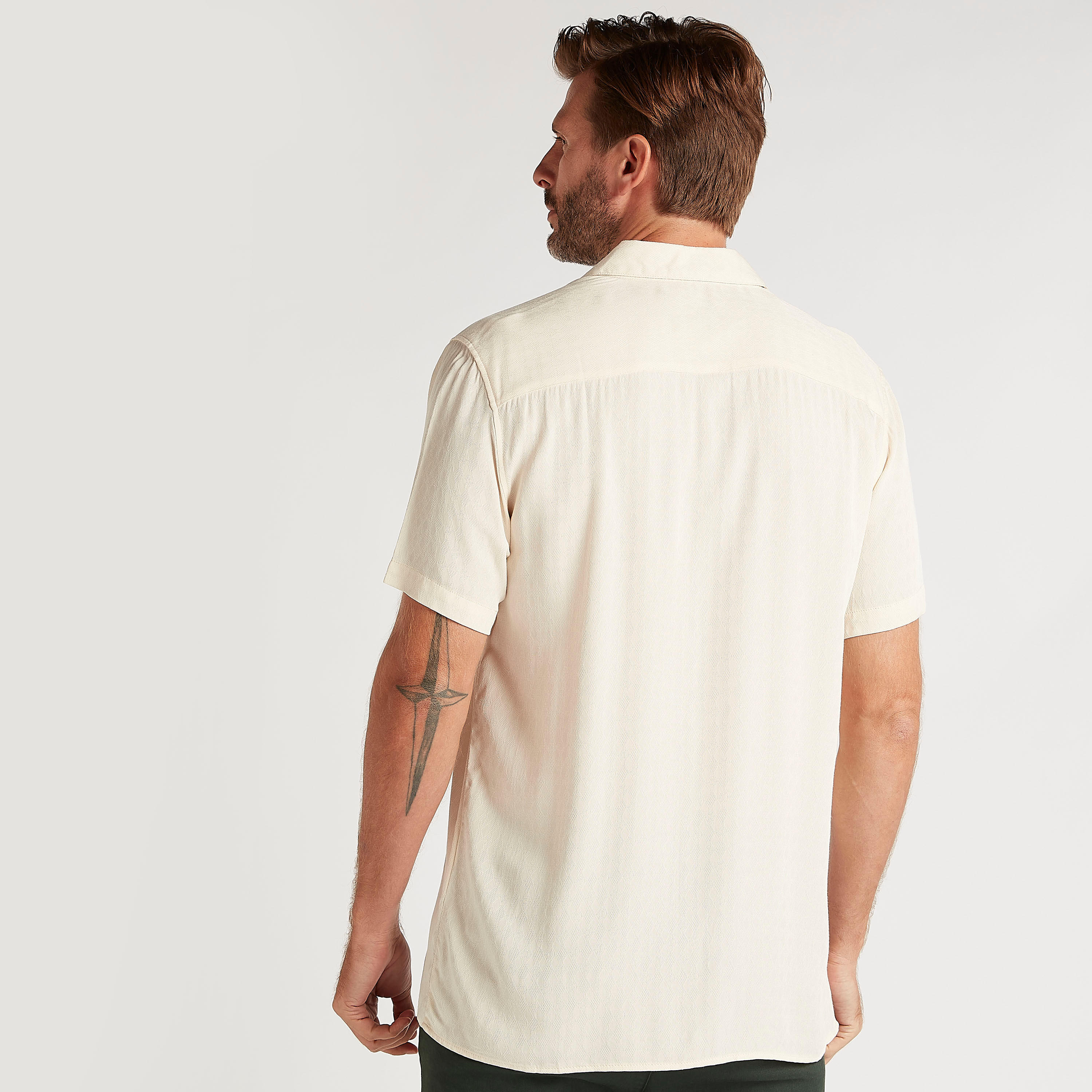 Textured Button Up Shirt with Short Sleeves-men-clothing-shirts-image-4