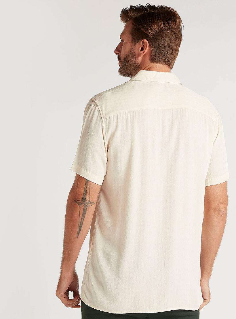 Textured Button Up Shirt with Short Sleeves-men-clothing-shirts-image-4