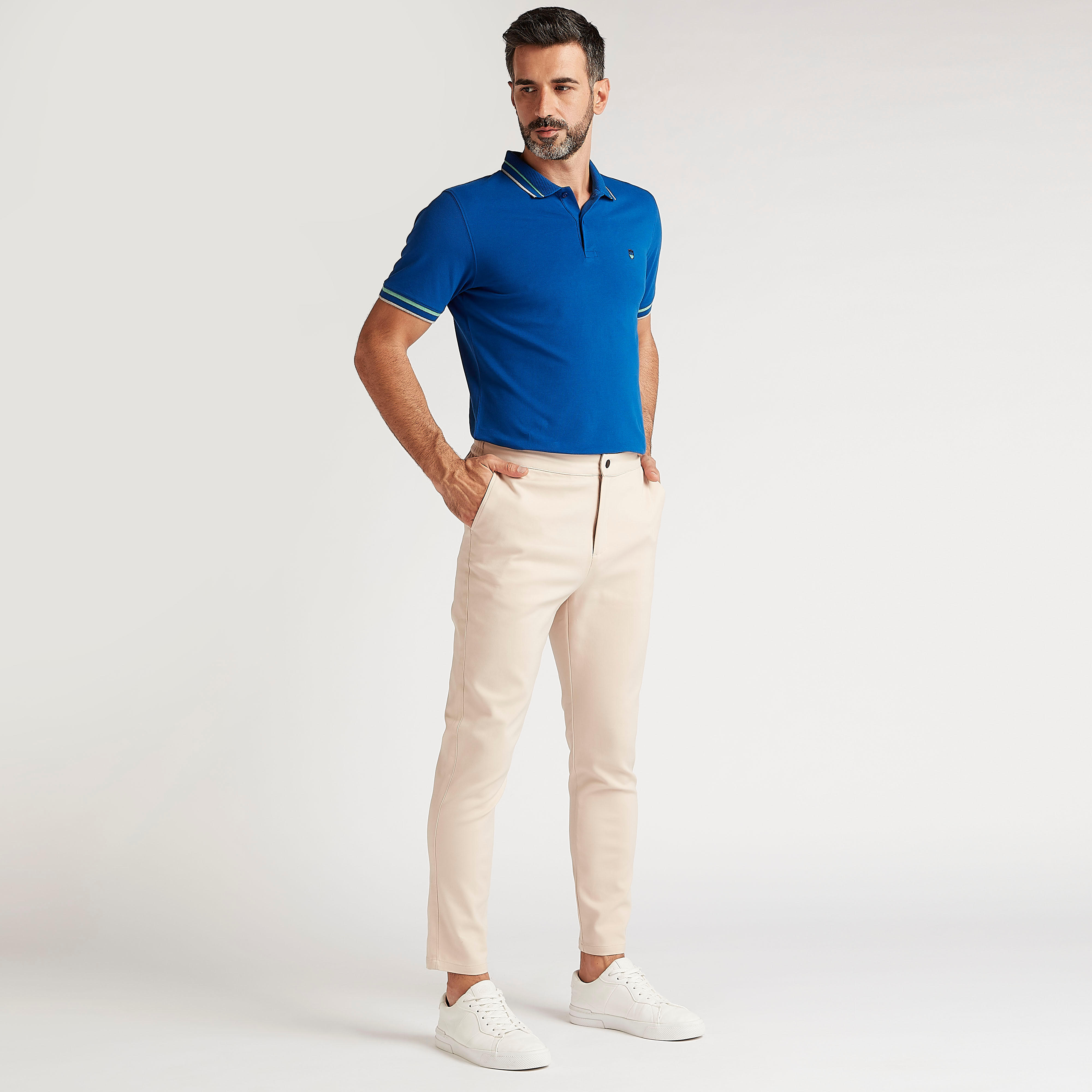 Solid Polo T-shirt with Tape Detailed Short Sleeves-men-clothing-tshirtsandpolos-polos-image-2