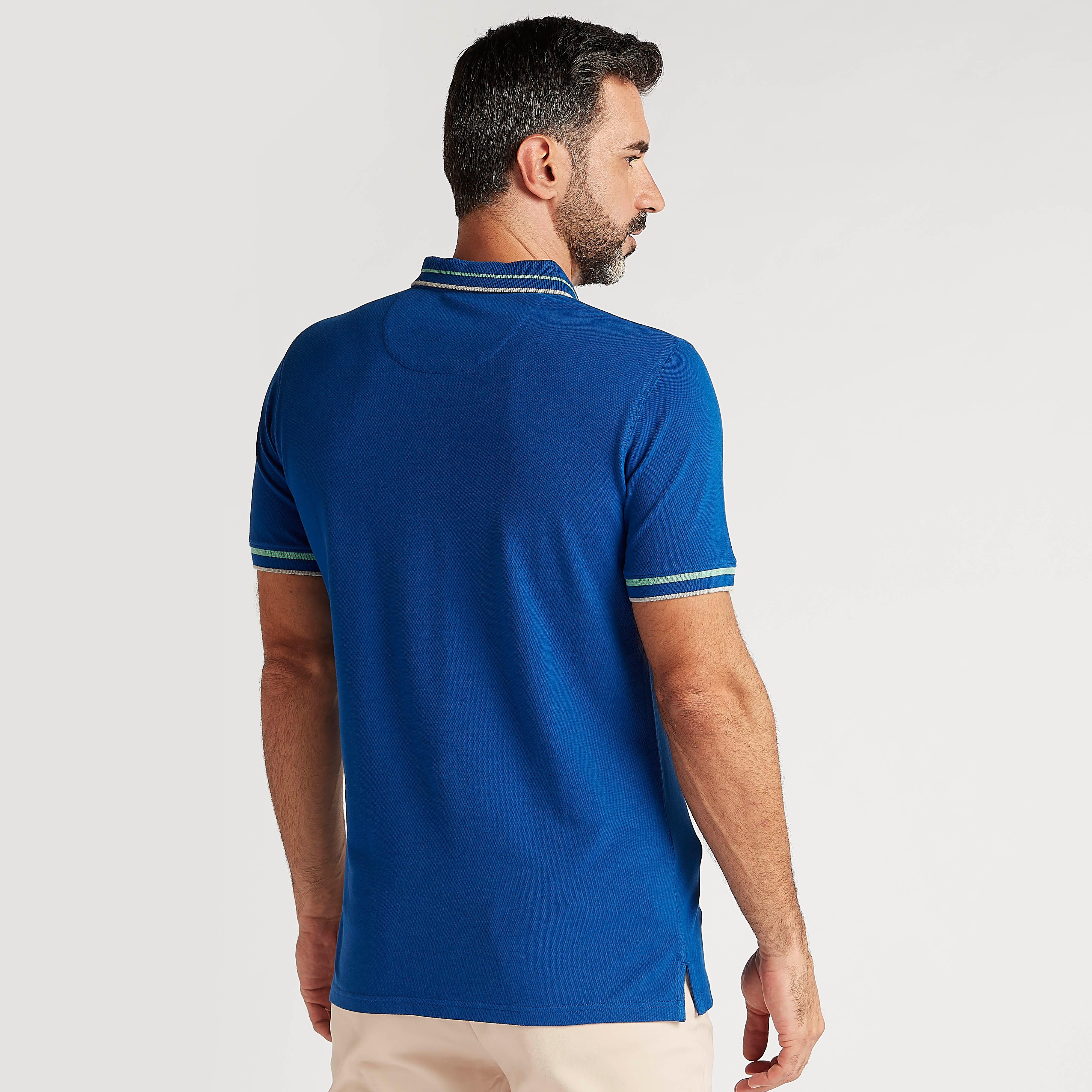Solid Polo T-shirt with Tape Detailed Short Sleeves-men-clothing-tshirtsandpolos-polos-image-4