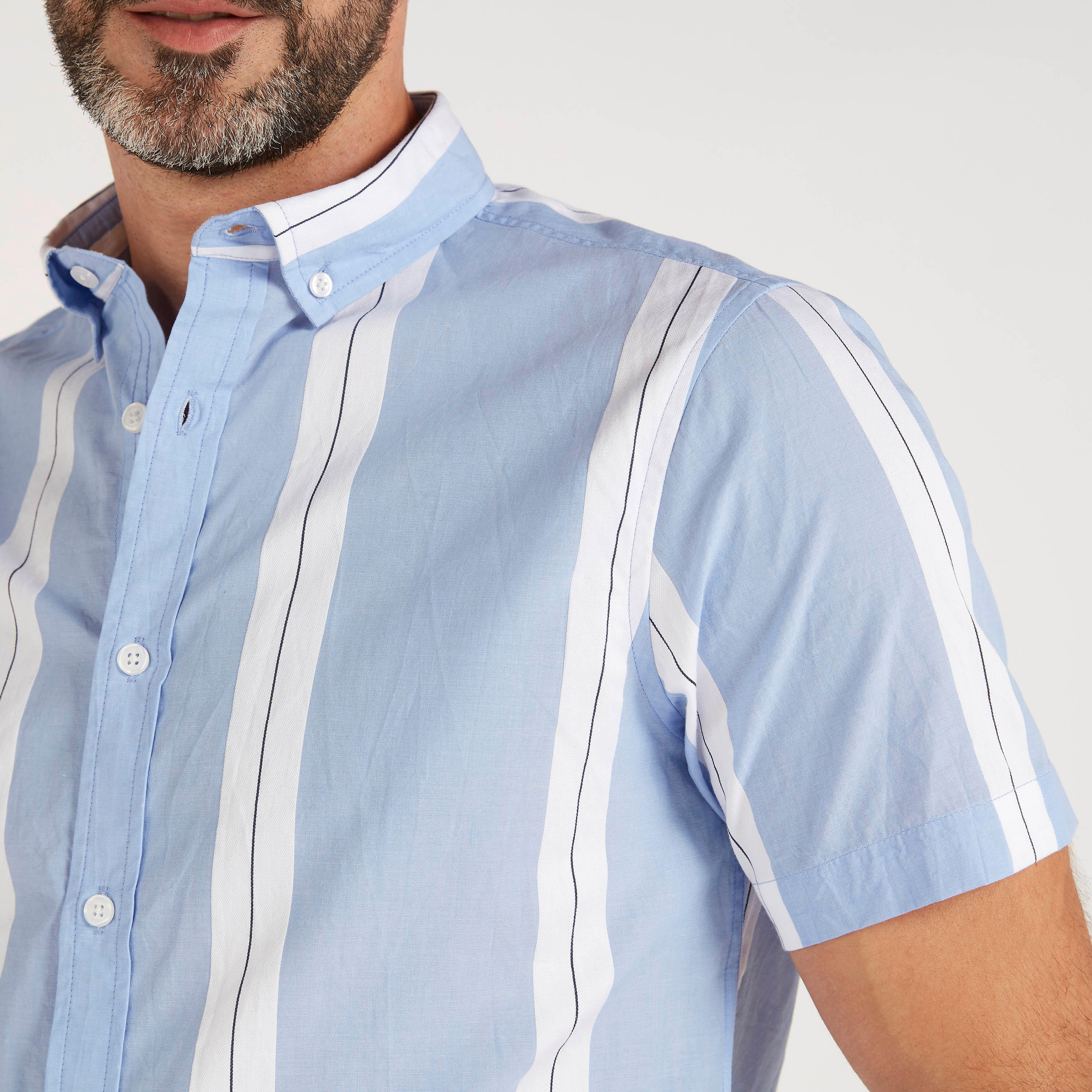 قميص مقلّم بأكمام قصيرة-men-clothing-shirts-image-3