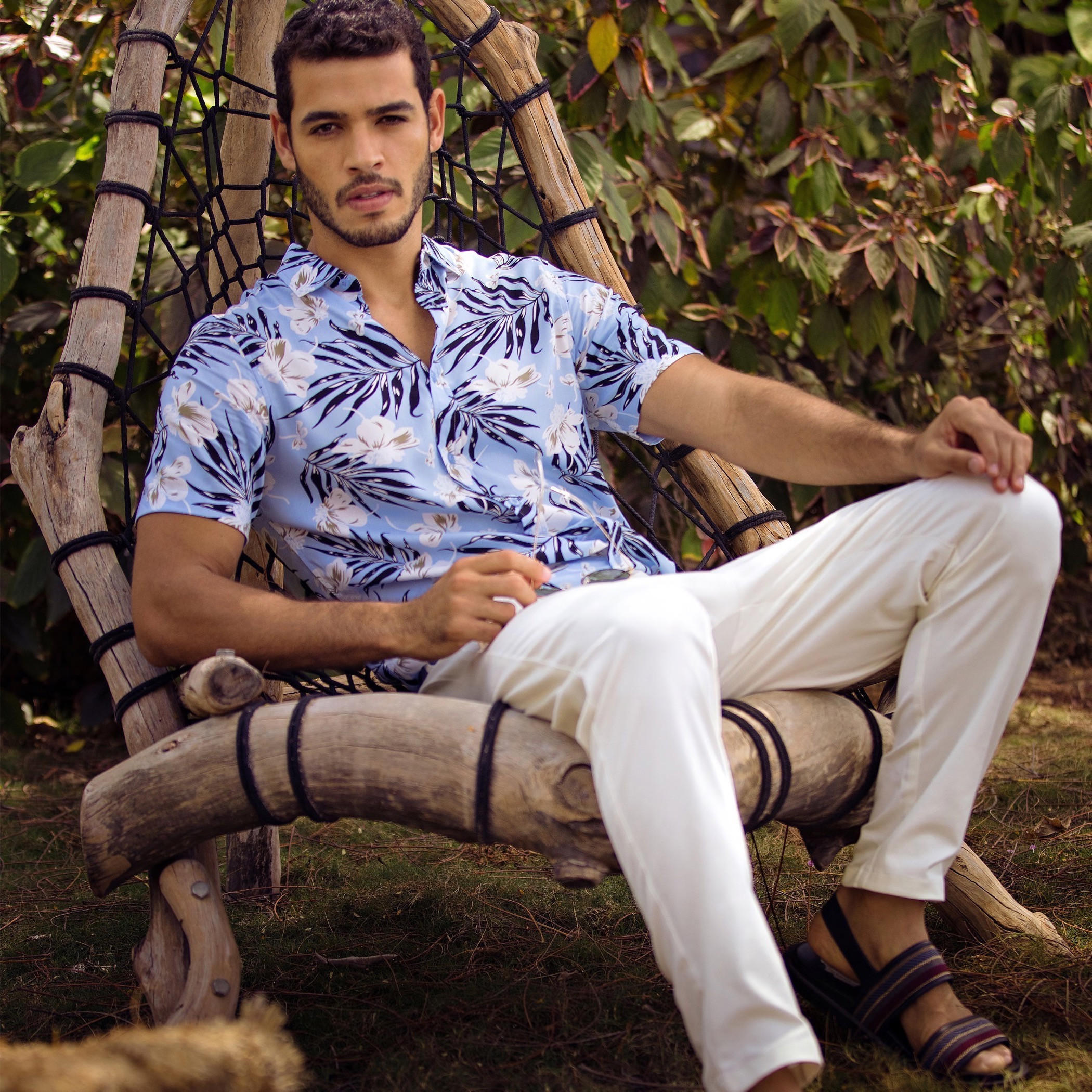 Printed Slim Fit Shirt with Short Sleeves-men-clothing-shirts-image-1