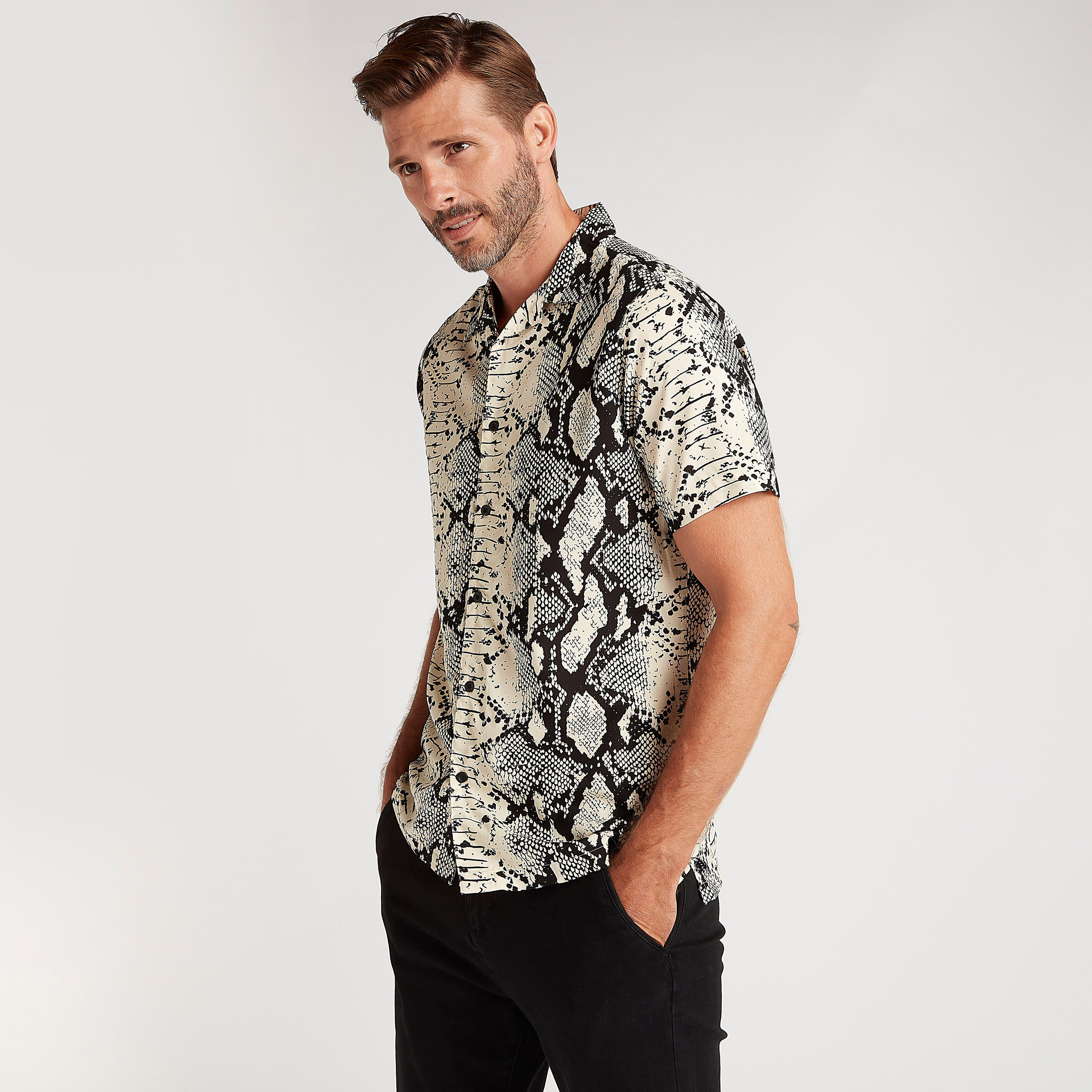 Printed Shirt with Short Sleeves-men-clothing-shirts-image-3