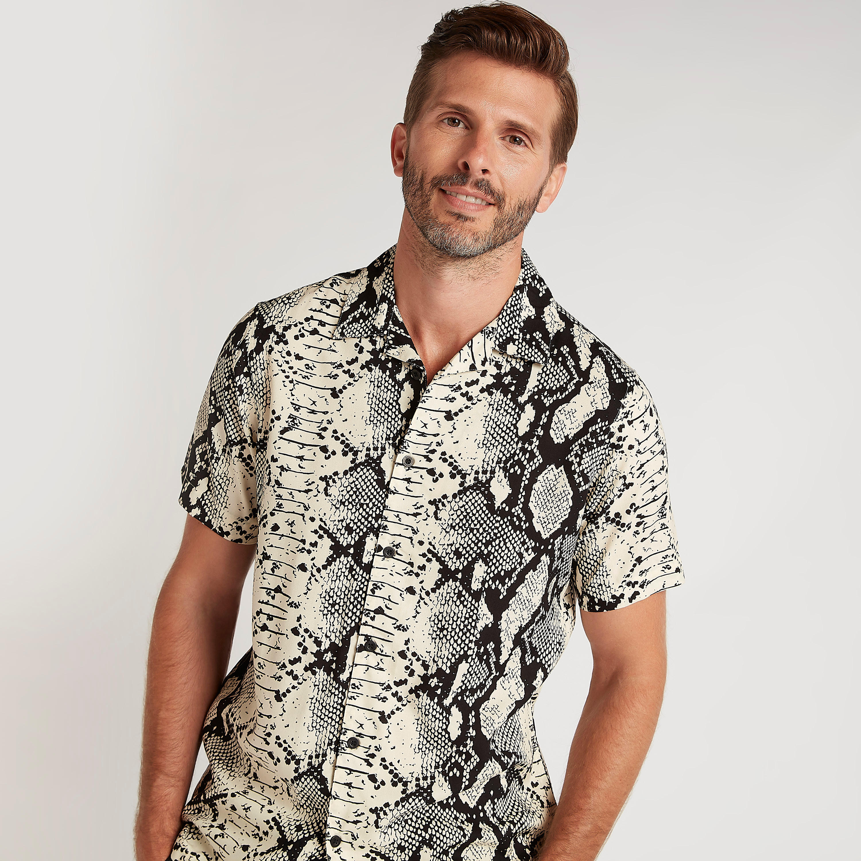 Printed Shirt with Short Sleeves-men-clothing-shirts-image-5