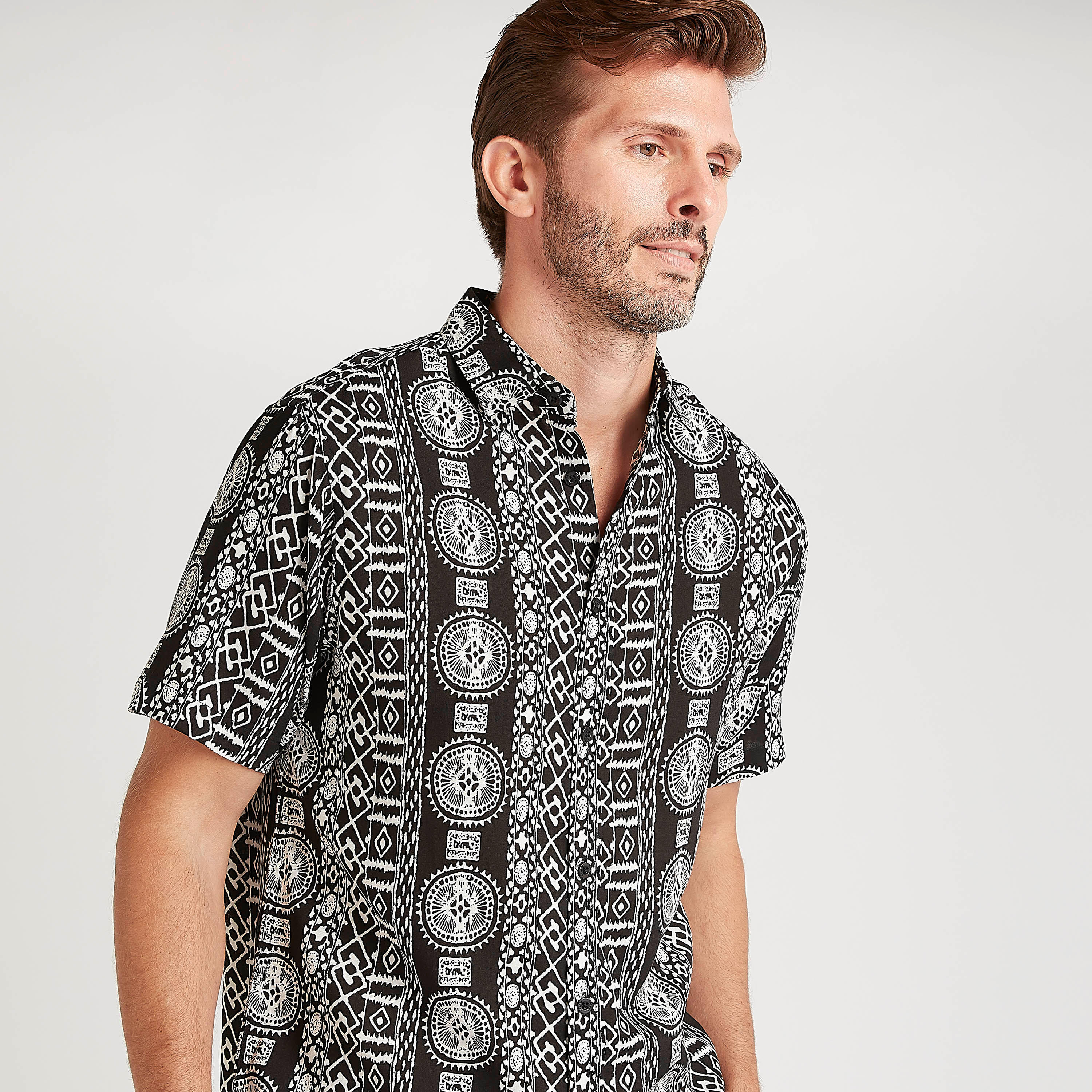 Printed Slim Fit Shirt with Short Sleeves-men-clothing-shirts-image-5