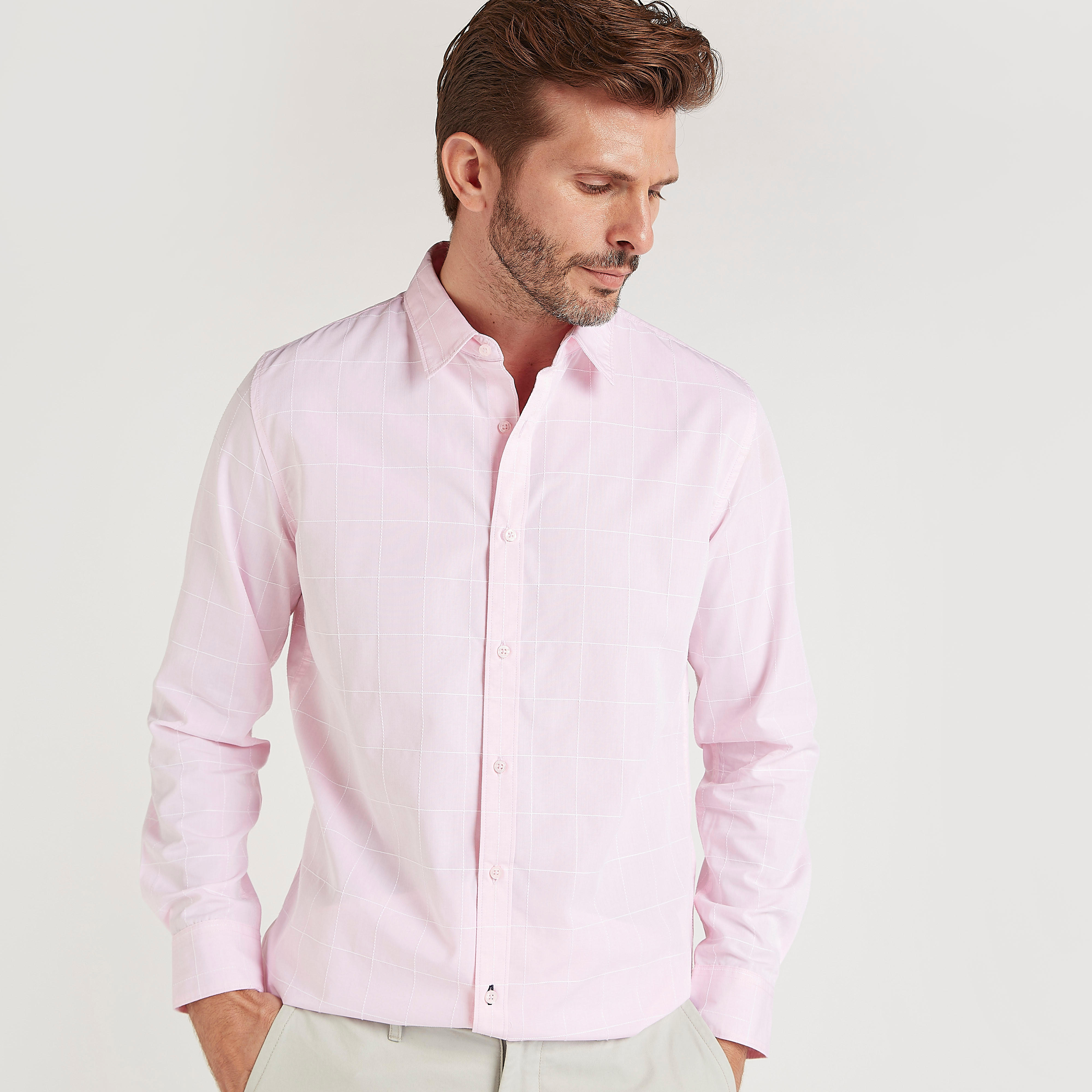 تيشيرت مستدام كاروهات سليم فيت بأكمام طويلة-men-clothing-shirts-image-1