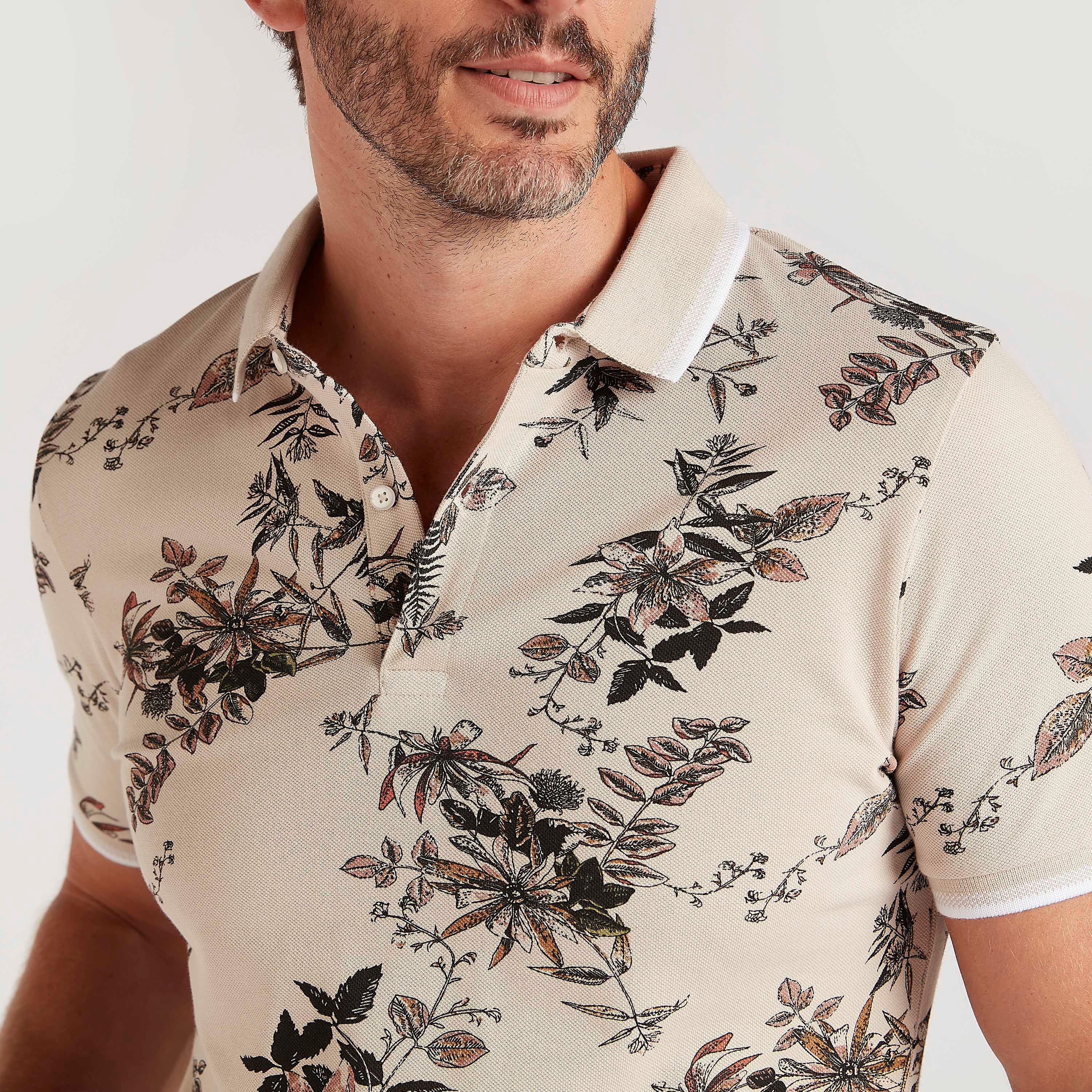 تيشيرت بولو بأكمام قصيرة و طبعات أزهار-men-clothing-tshirtsandpolos-polos-image-3