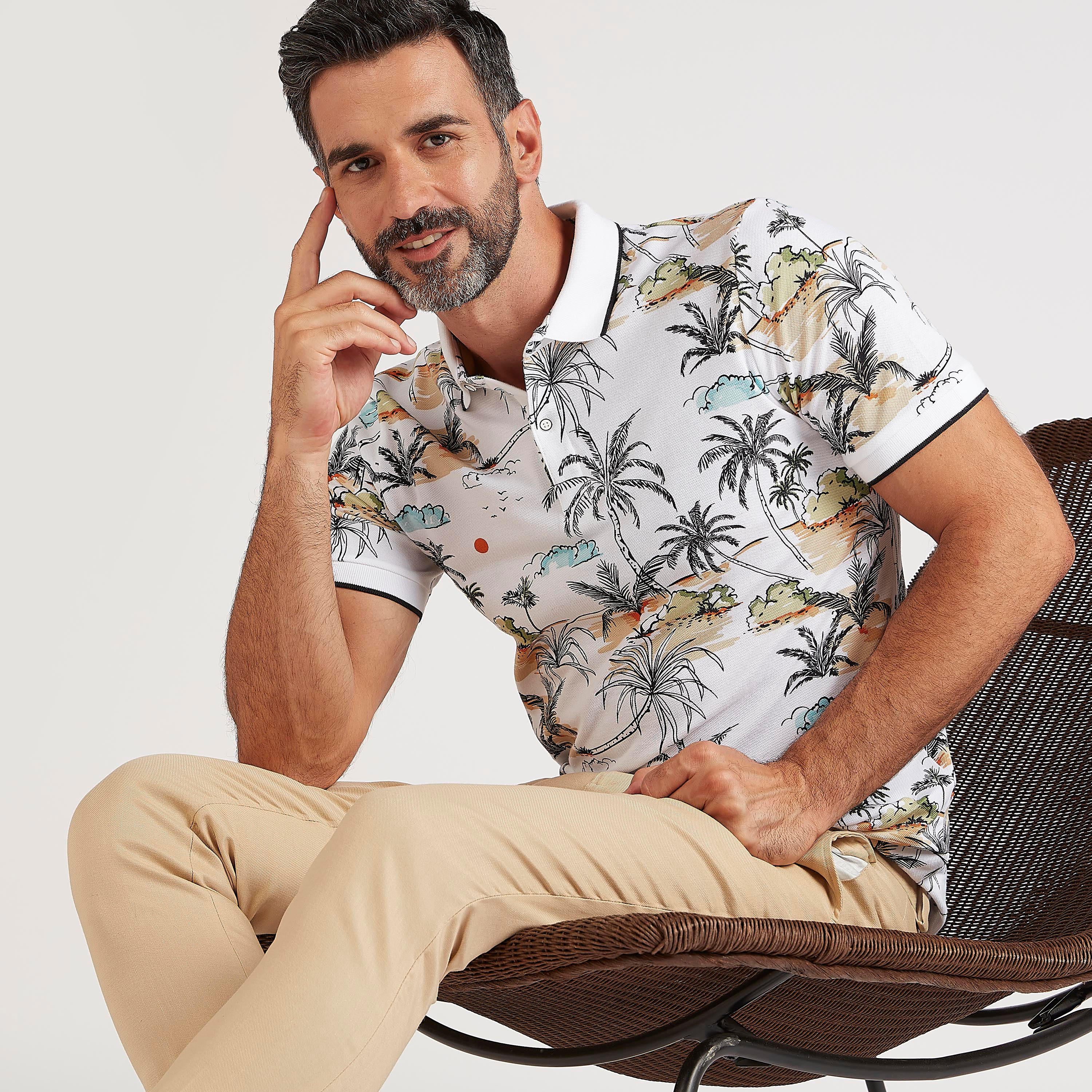 تيشيرت بولو بطبعات استوائيّة وأكمام قصيرة-men-clothing-tshirtsandpolos-polos-image-1