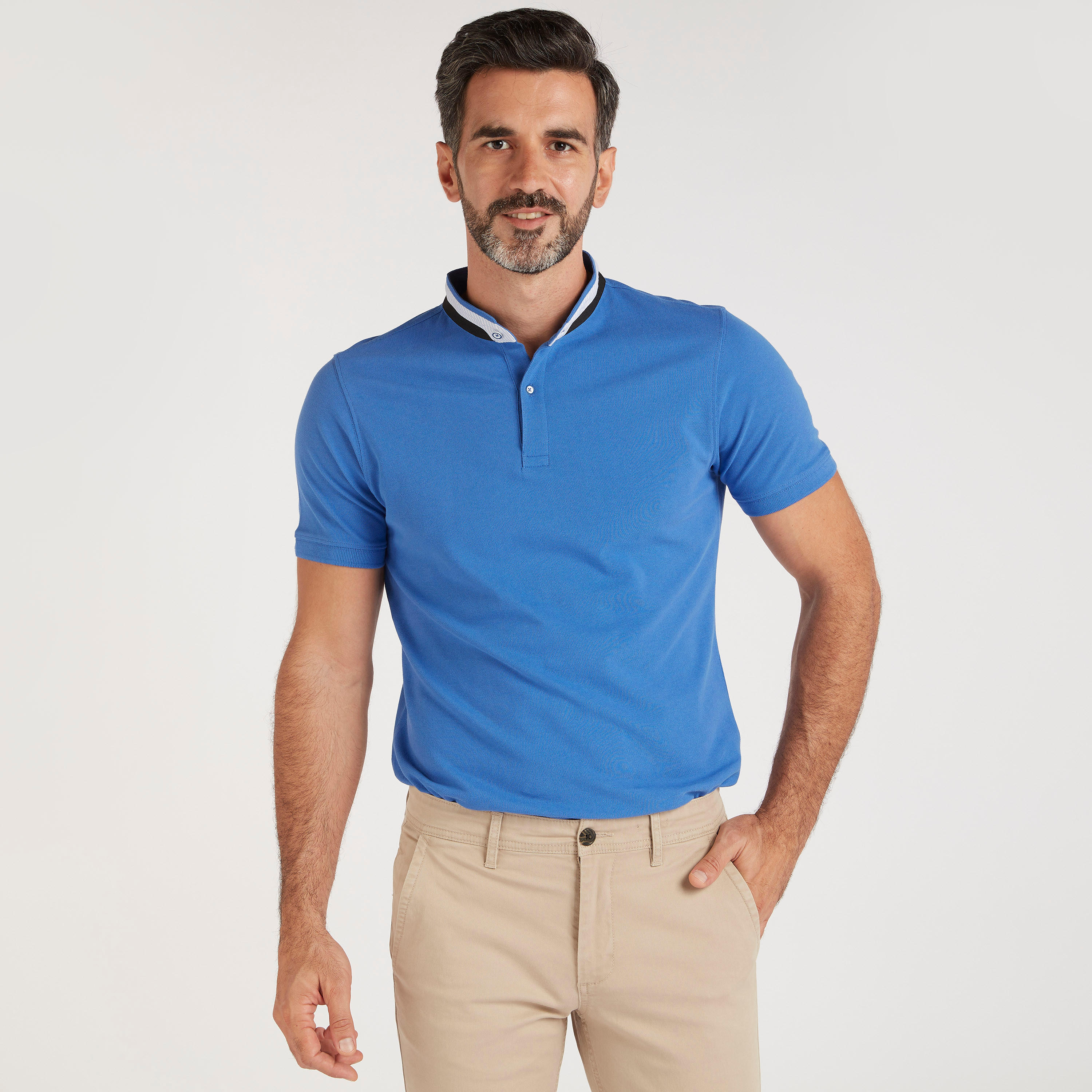 تيشيرت بولو بارز الملمس بياقة ماندارين-men-clothing-tshirtsandpolos-polos-image-4
