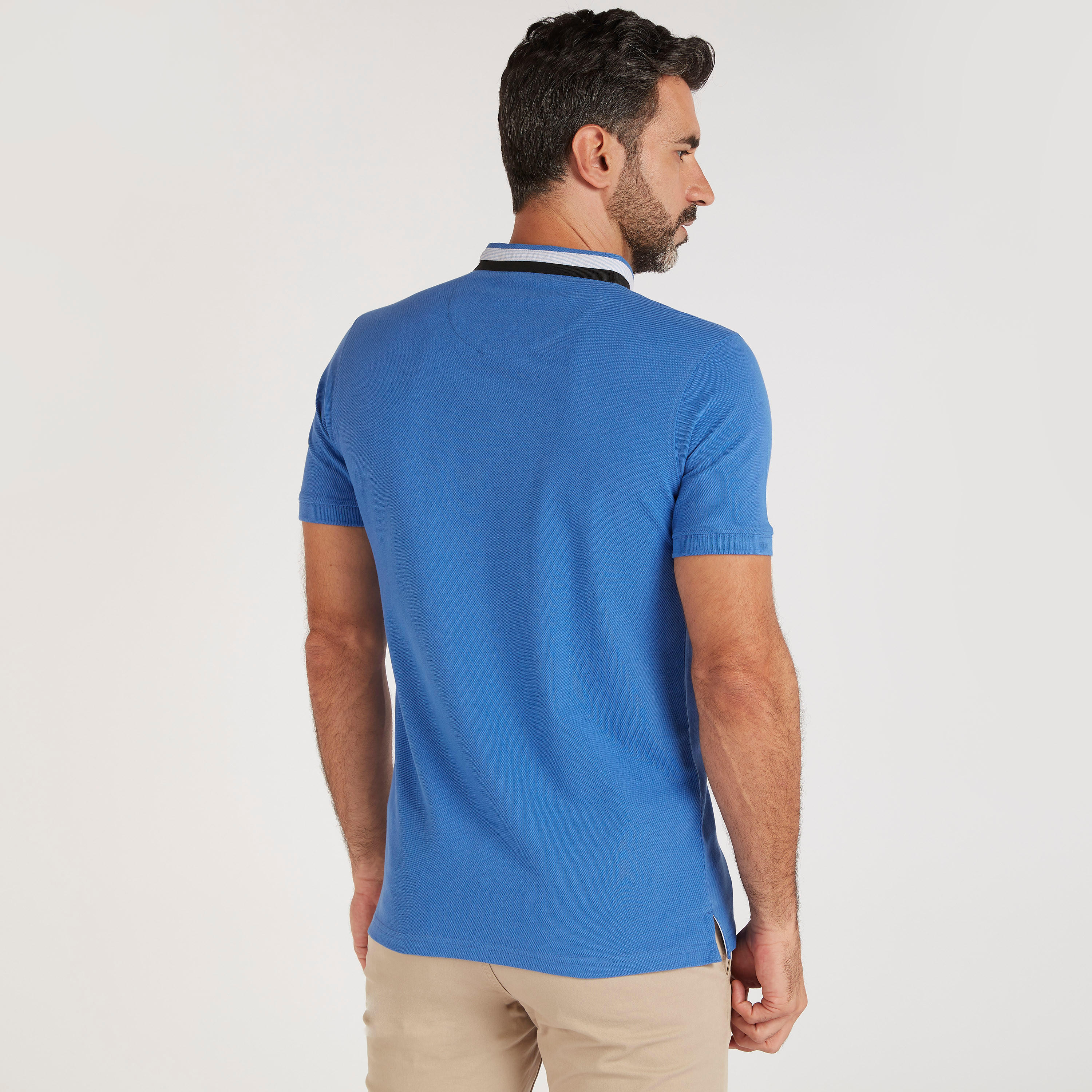 تيشيرت بولو بارز الملمس بياقة ماندارين-men-clothing-tshirtsandpolos-polos-image-1