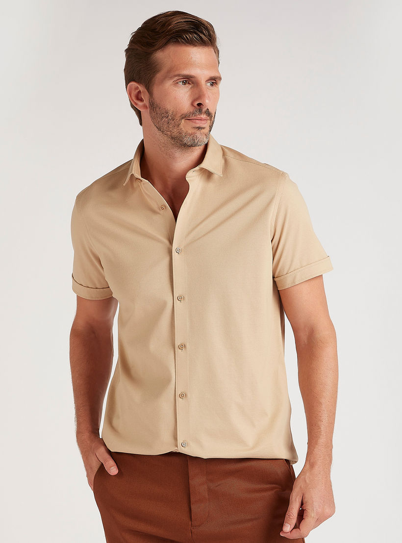 قميص سادة بأكمام قصيرة-men-clothing-shirts-image-4