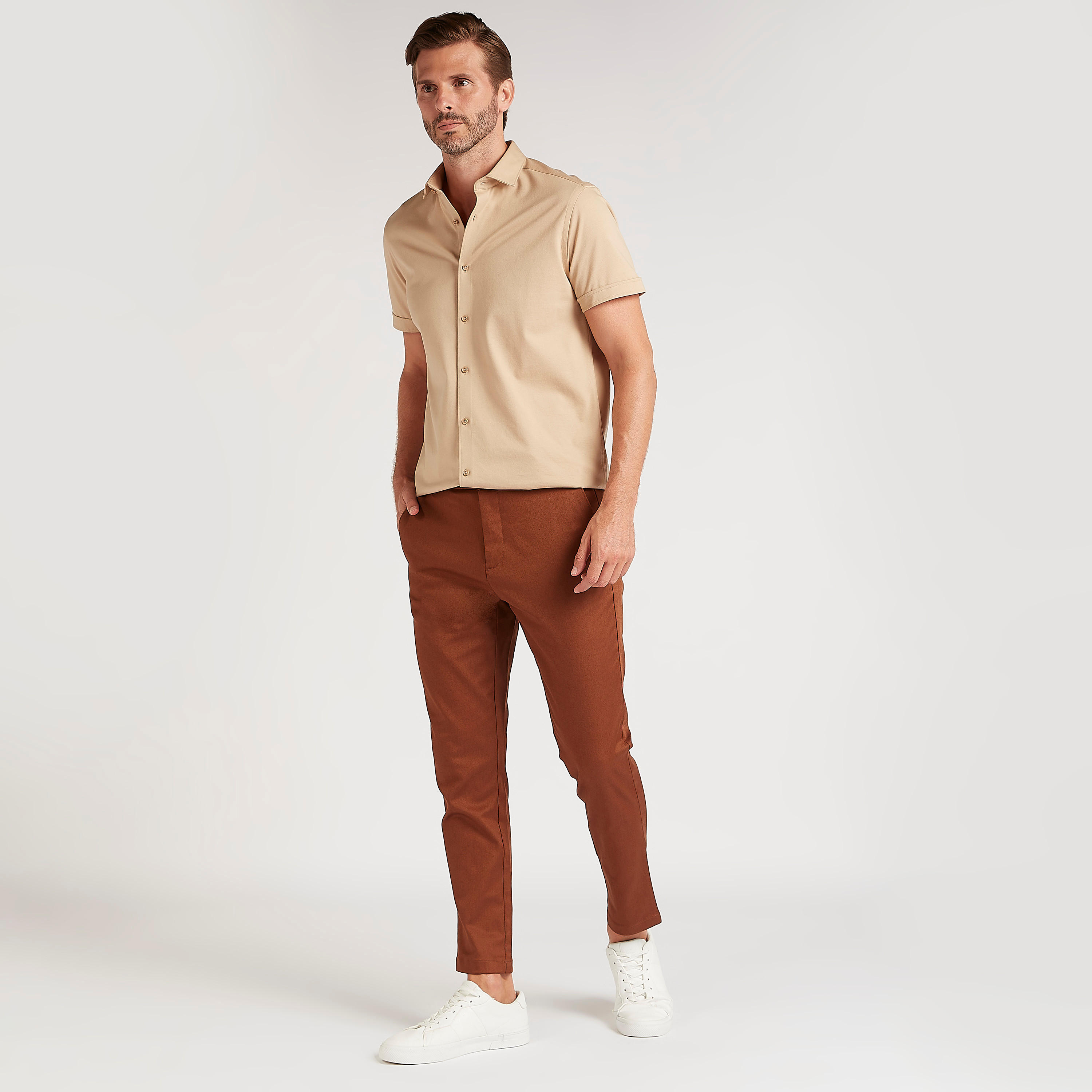 قميص سادة بأكمام قصيرة-men-clothing-shirts-image-3